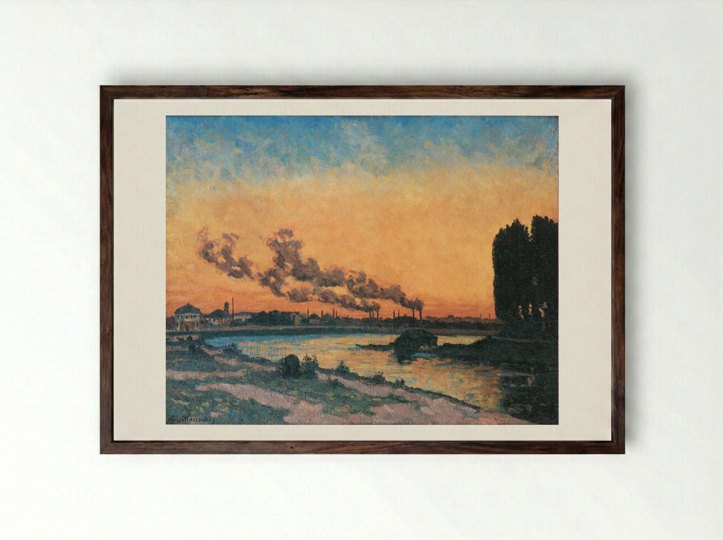 Sunset at Ivry - Armand Guillaumin - Framed Print Dark Wood
