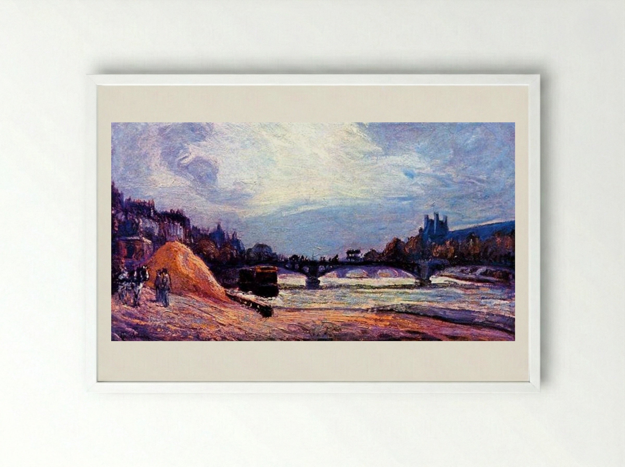 Le Pont des Arts - Armand Guillaumin - Framed Print White