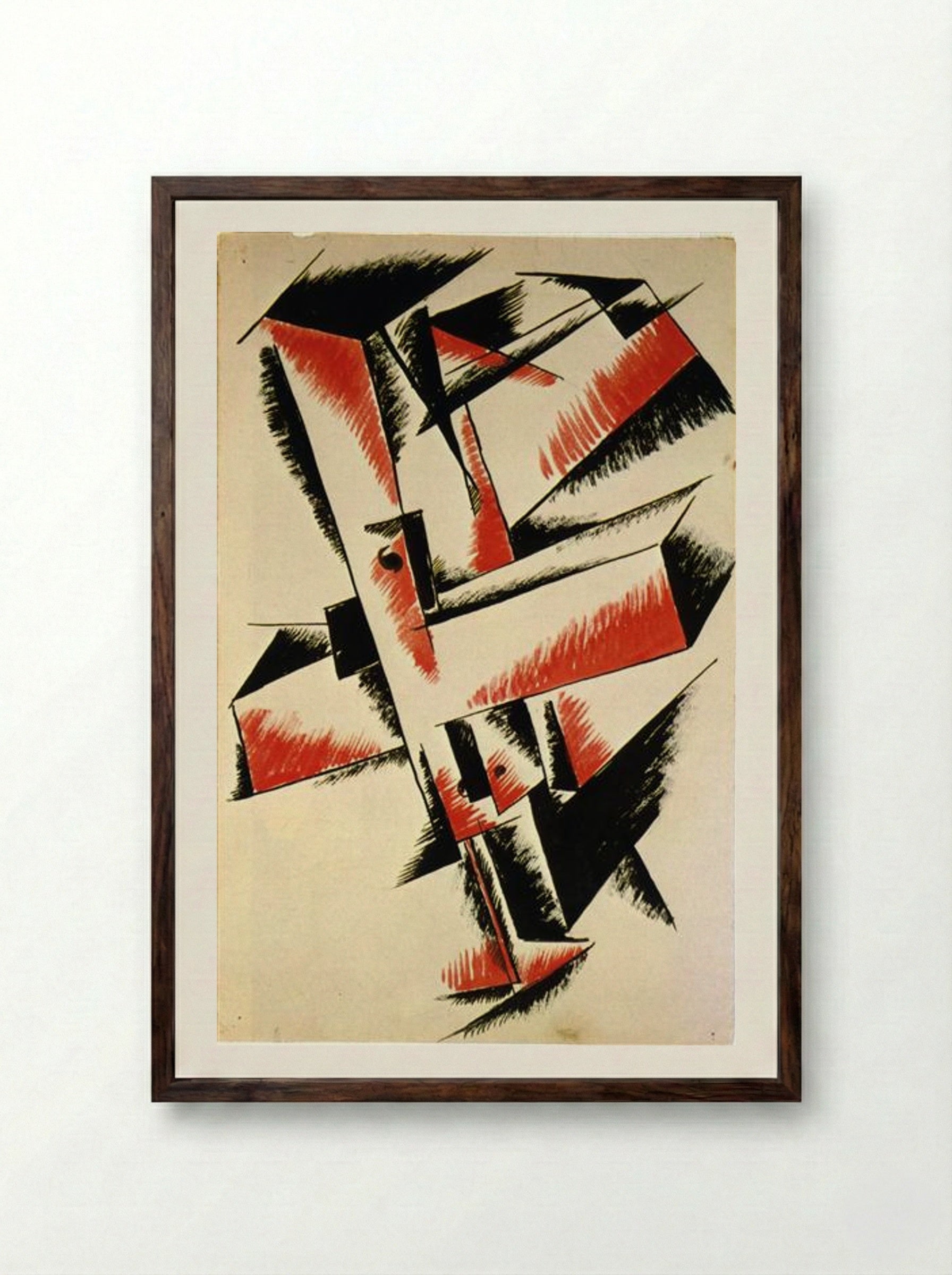 Spatial Force Construction - Lyubov Popova - Framed Print Dark Wood