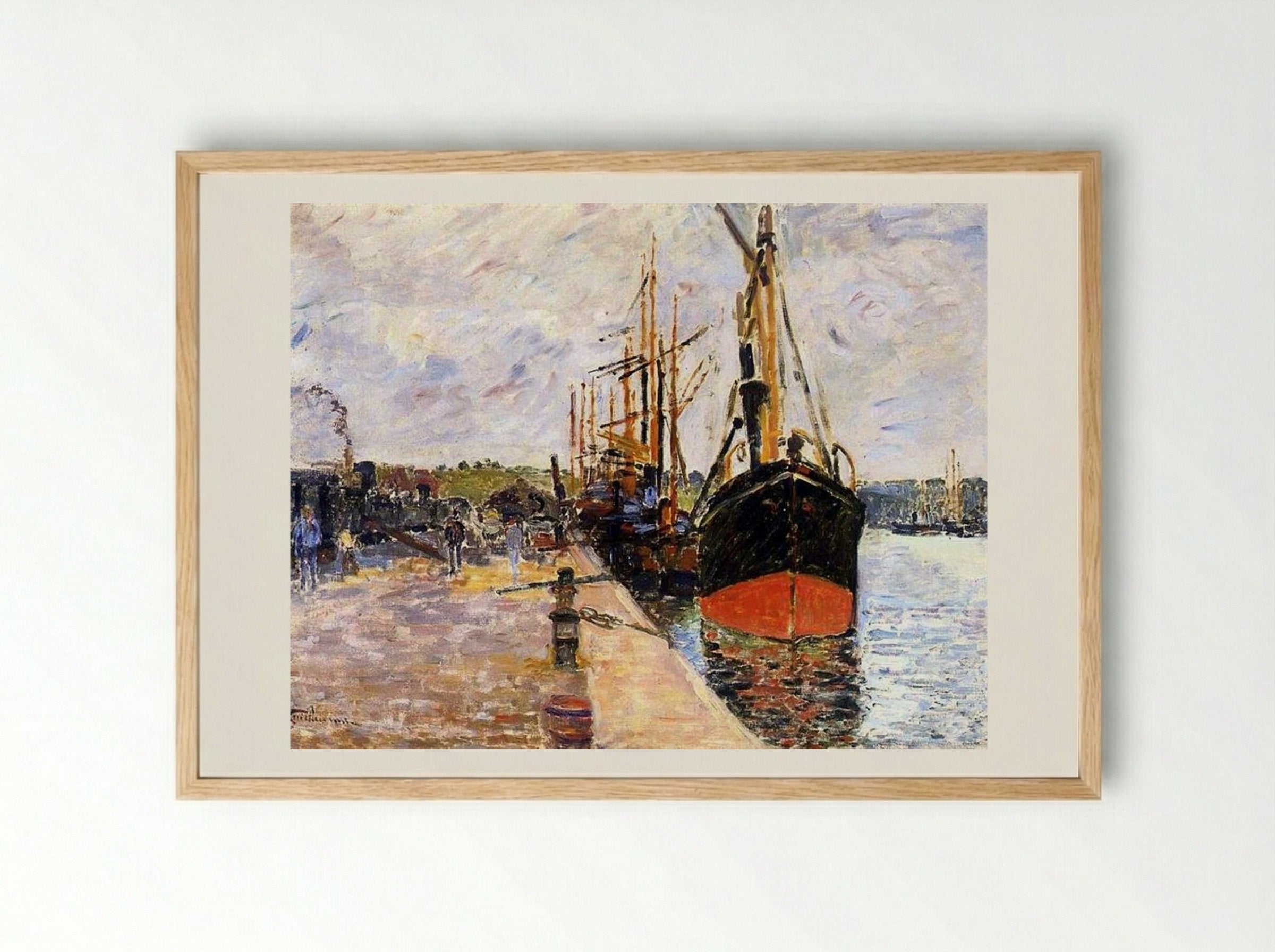 Vue de port - Armand Guillaumin - Framed Print Wood