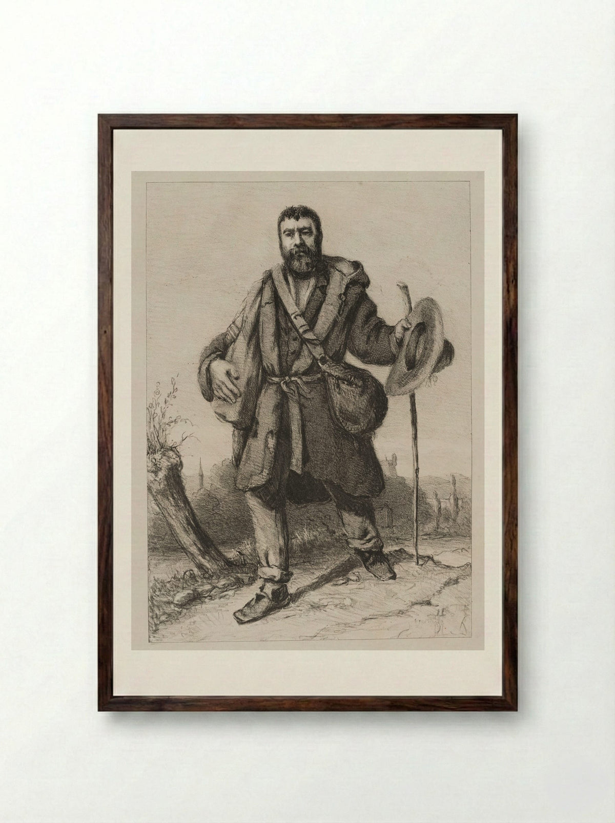 The Apostle Jean Journet - Gustave Courbet - Framed Print Dark Wood