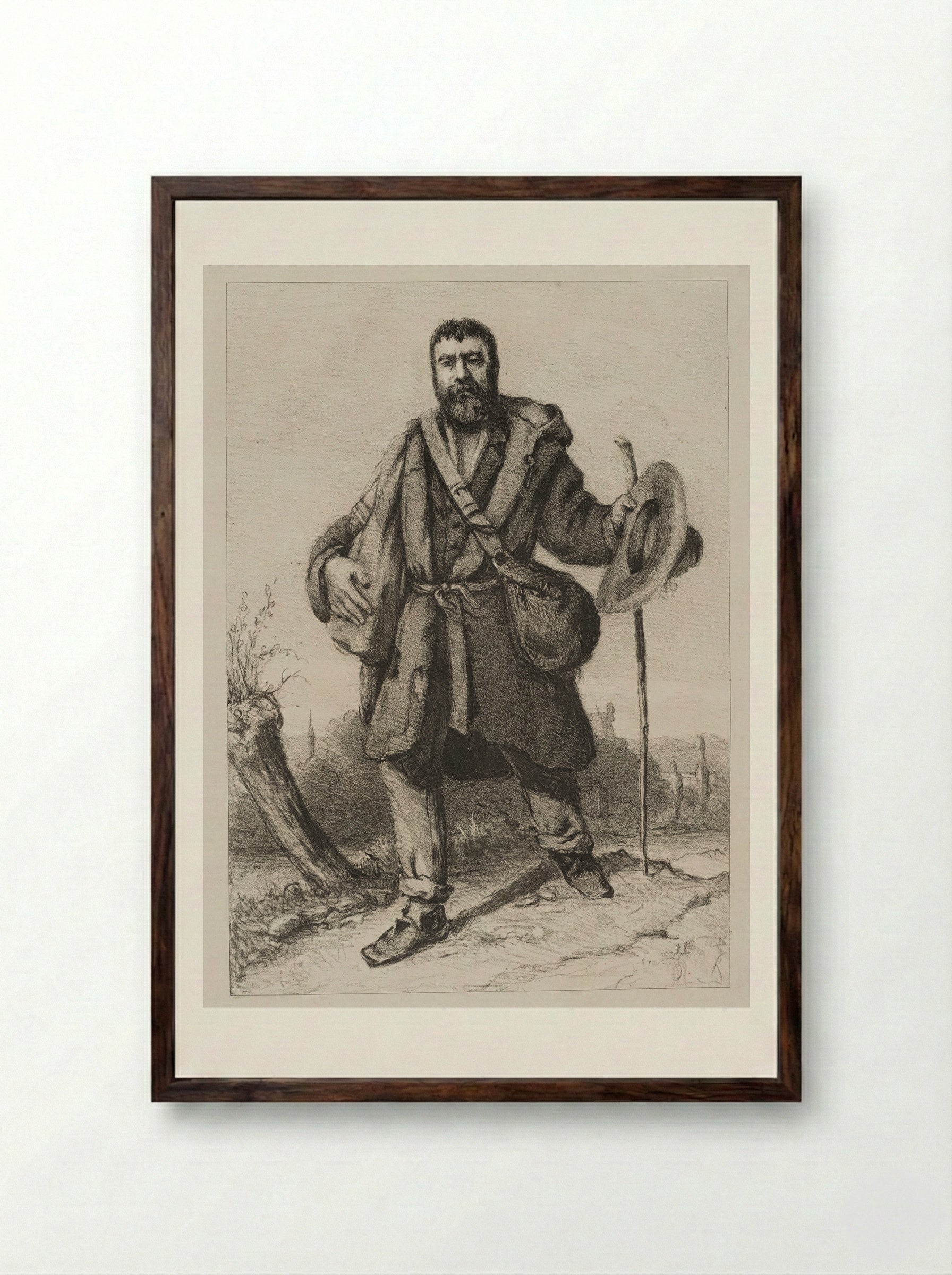 The Apostle Jean Journet - Gustave Courbet - Framed Print Dark Wood