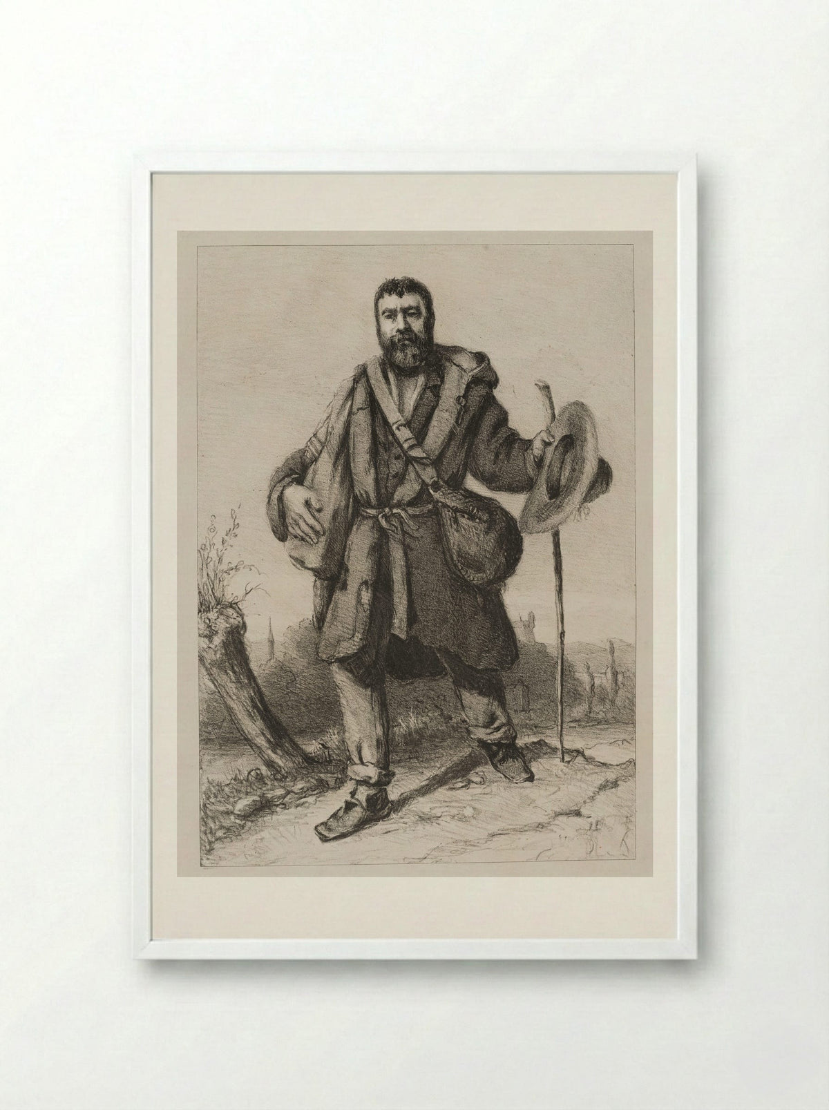 The Apostle Jean Journet - Gustave Courbet - Framed Print White