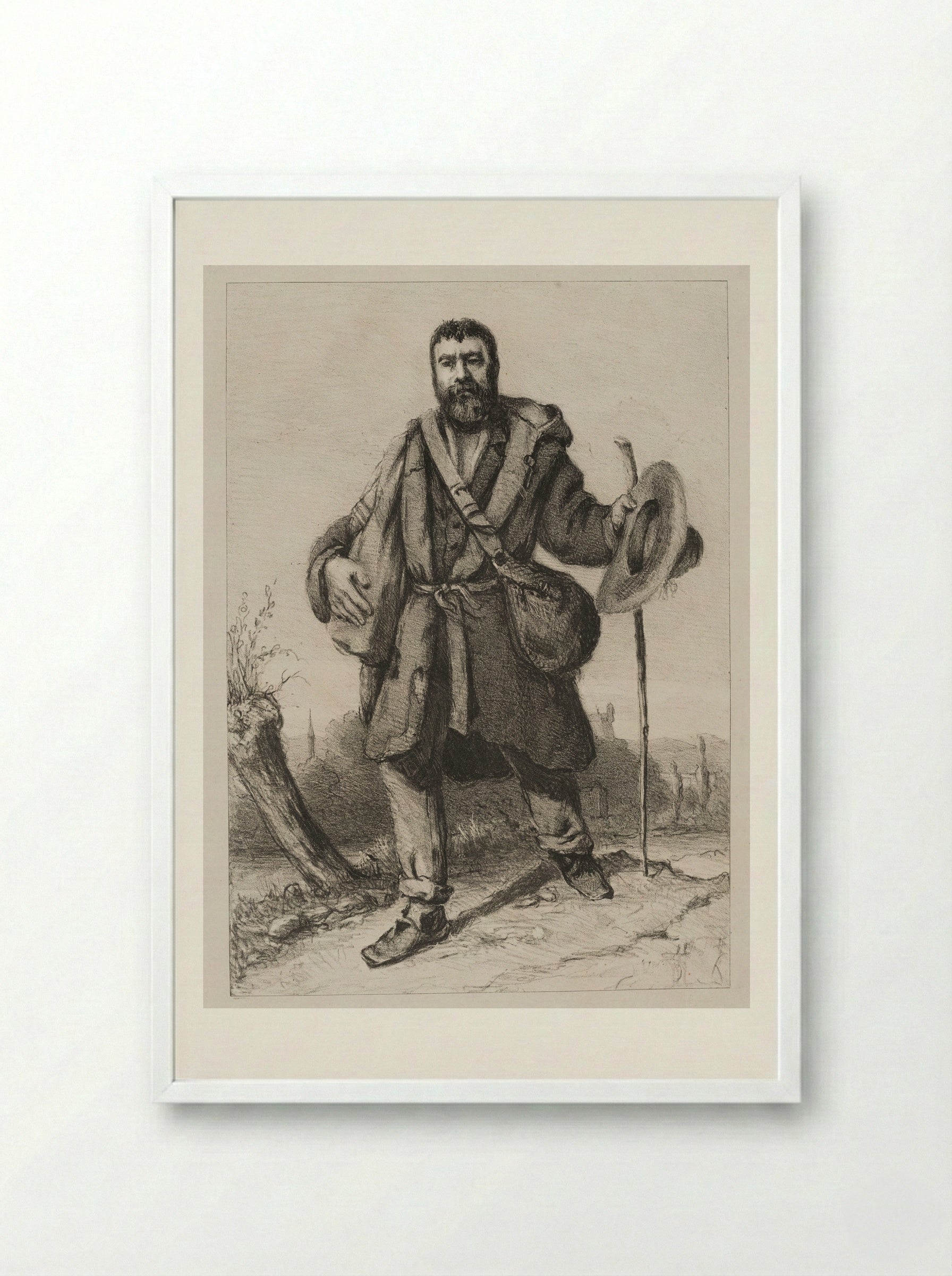 The Apostle Jean Journet - Gustave Courbet - Framed Print White
