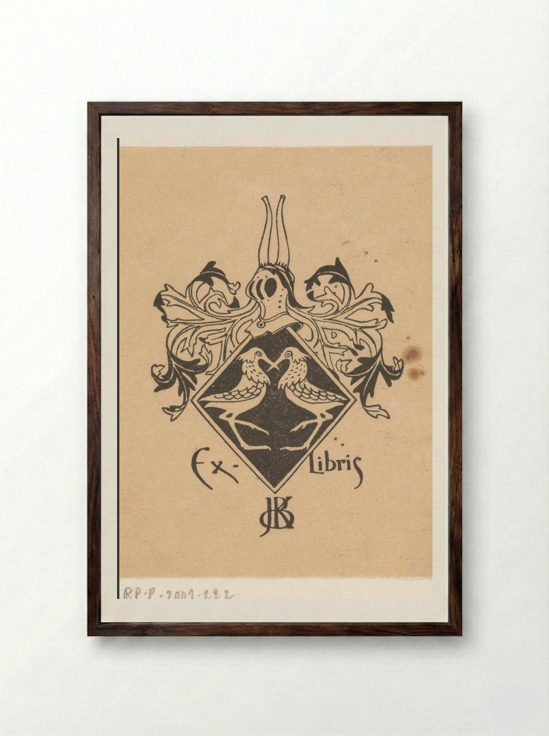 Ex libris voor Jeltje de Bosch Kemper - Gerrit Willem Dijsselhof - Framed Print Dark Wood