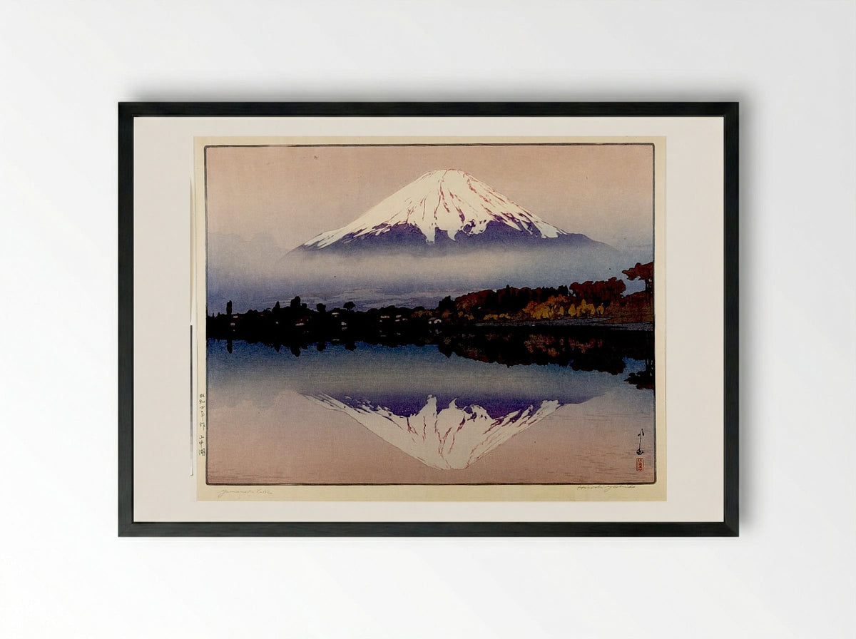 Yamanaka Lake (Yamanaka-ko) - Yoshida Hiroshi - Framed Print Black