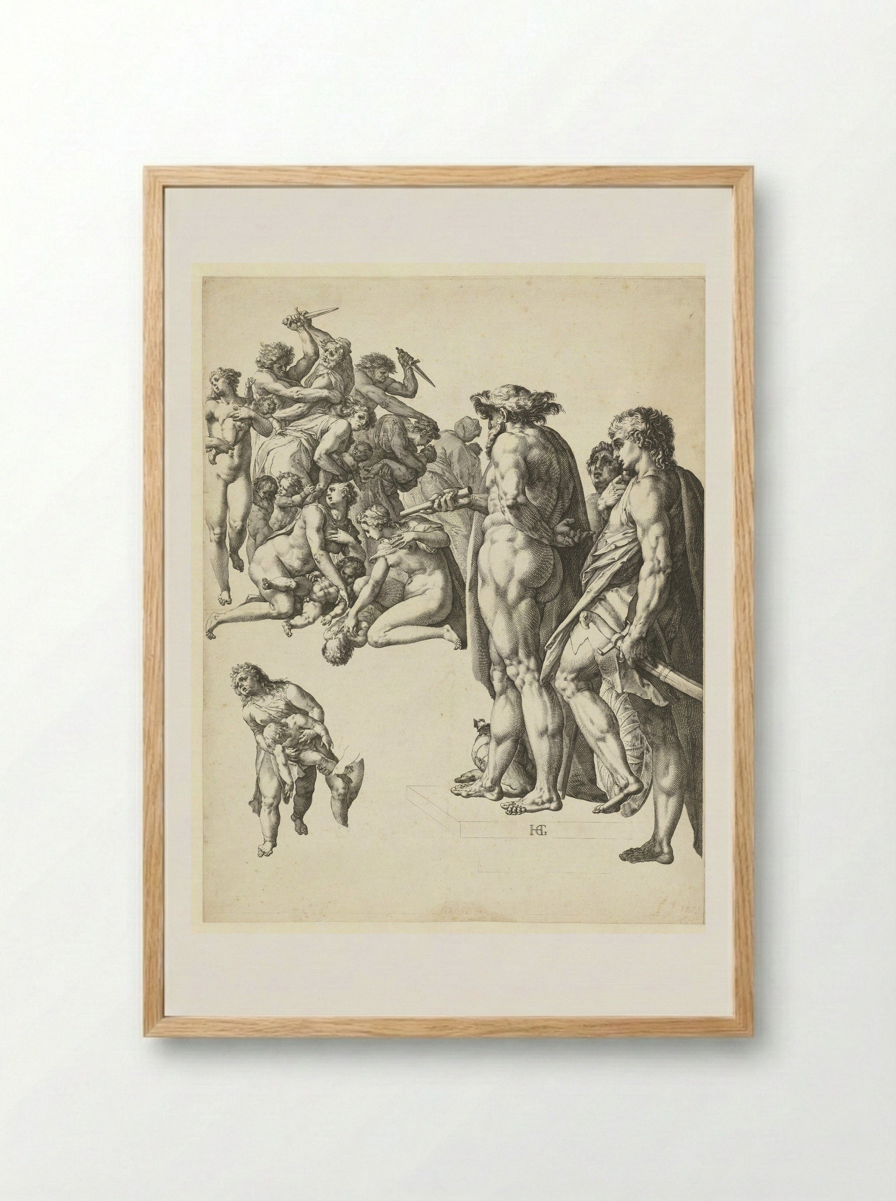 The Massacre of the Innocents - Hendrick Goltzius - Framed Print Wood