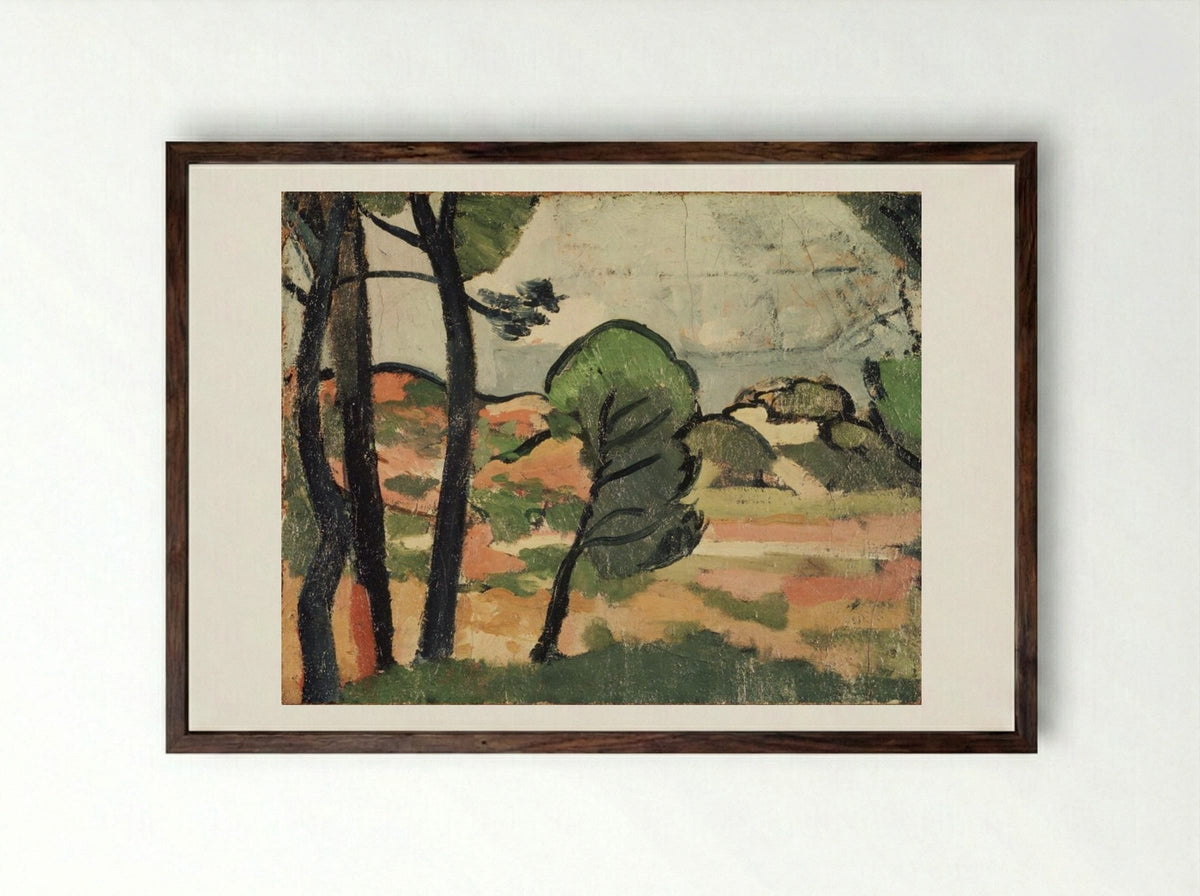 Landscape, Provence - André Derain - Framed Print Dark Wood