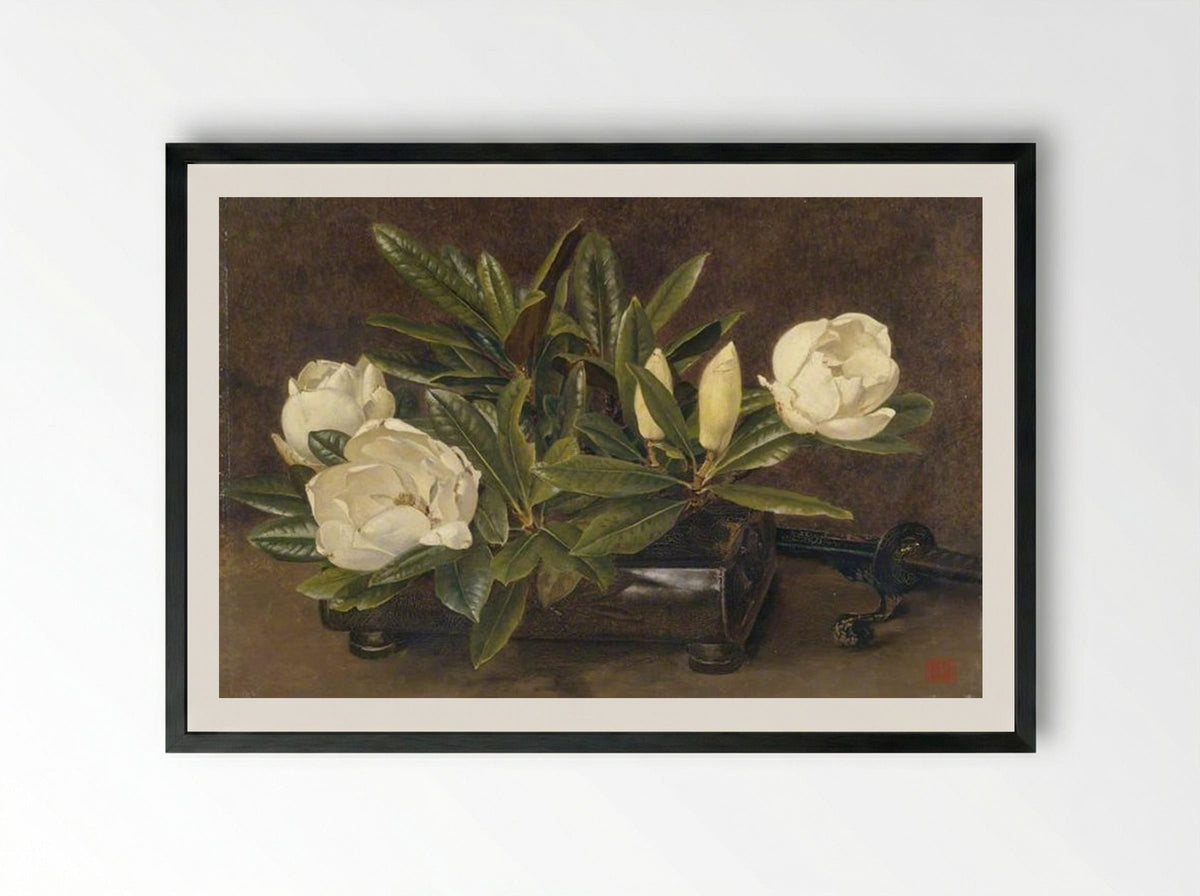 Magnolias - Alfred Parsons - Framed Print Black
