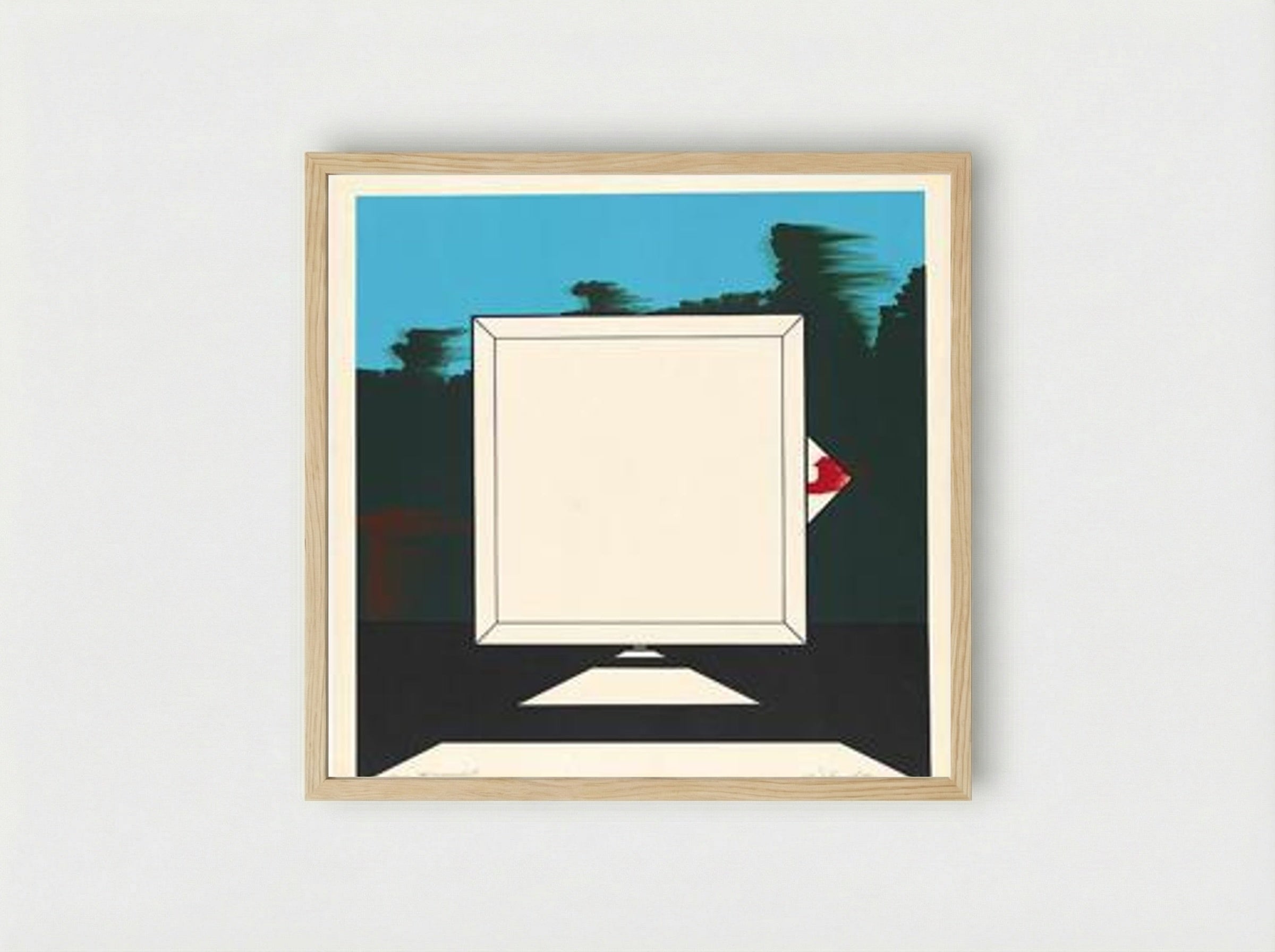 Untitled (Highway Sign Study) - Allan D'Arcangelo - Framed Print Wood