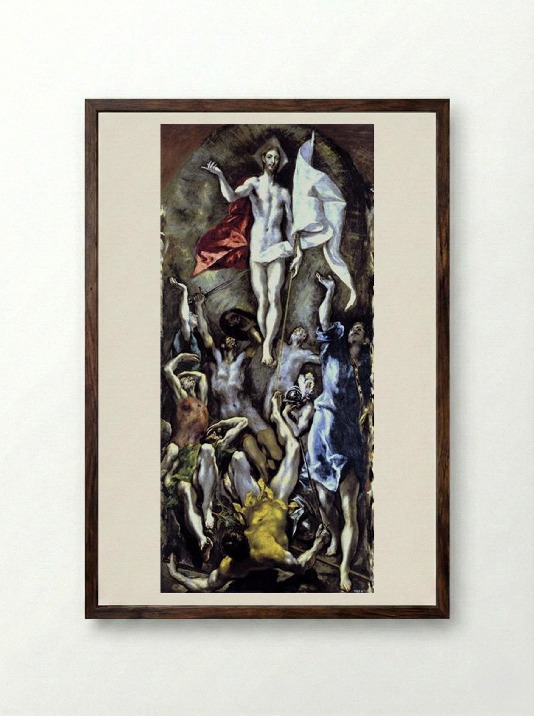 The Resurrection - El Greco - Framed Print Dark Wood