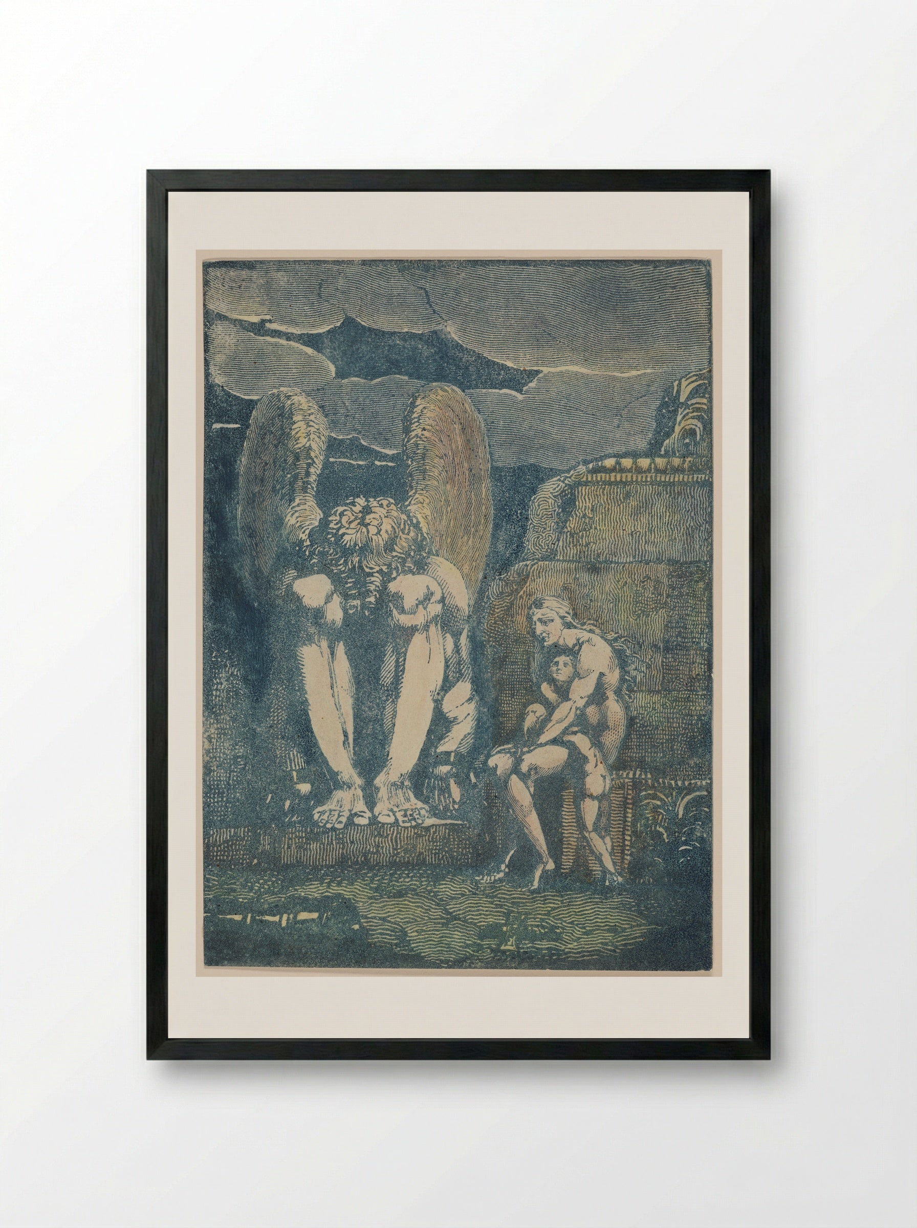 Frontispiece for America a Prophecy - William Blake - Framed Print Black