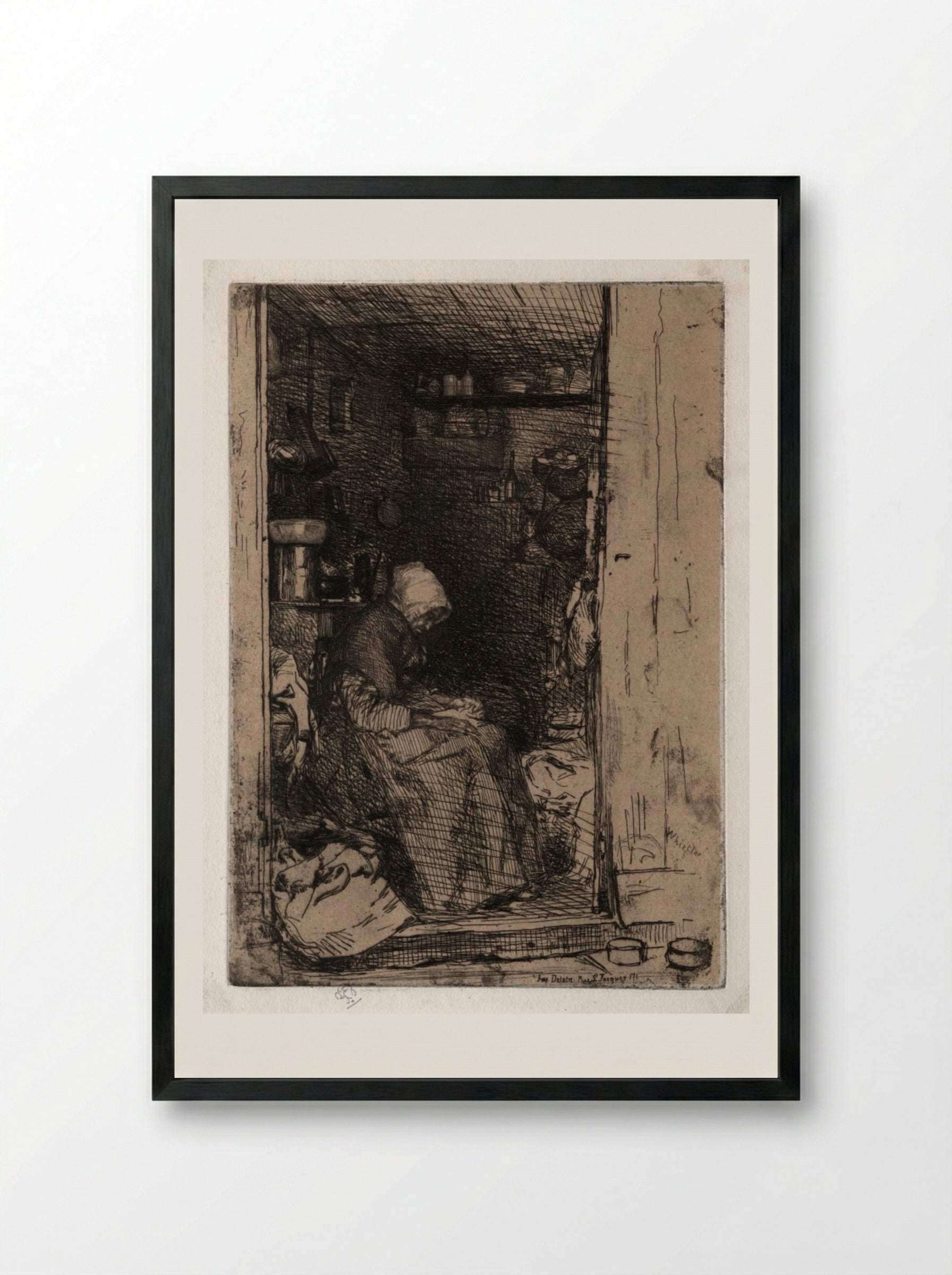 The Old Rag Woman - James McNeill Whistler - Framed Print Black