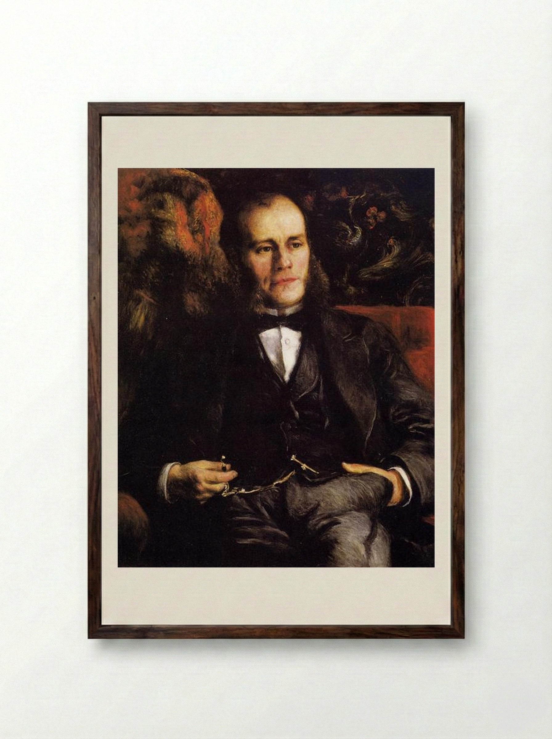 Portrait of Pierre Henri Renoir - Pierre-Auguste Renoir - Framed Print Dark Wood