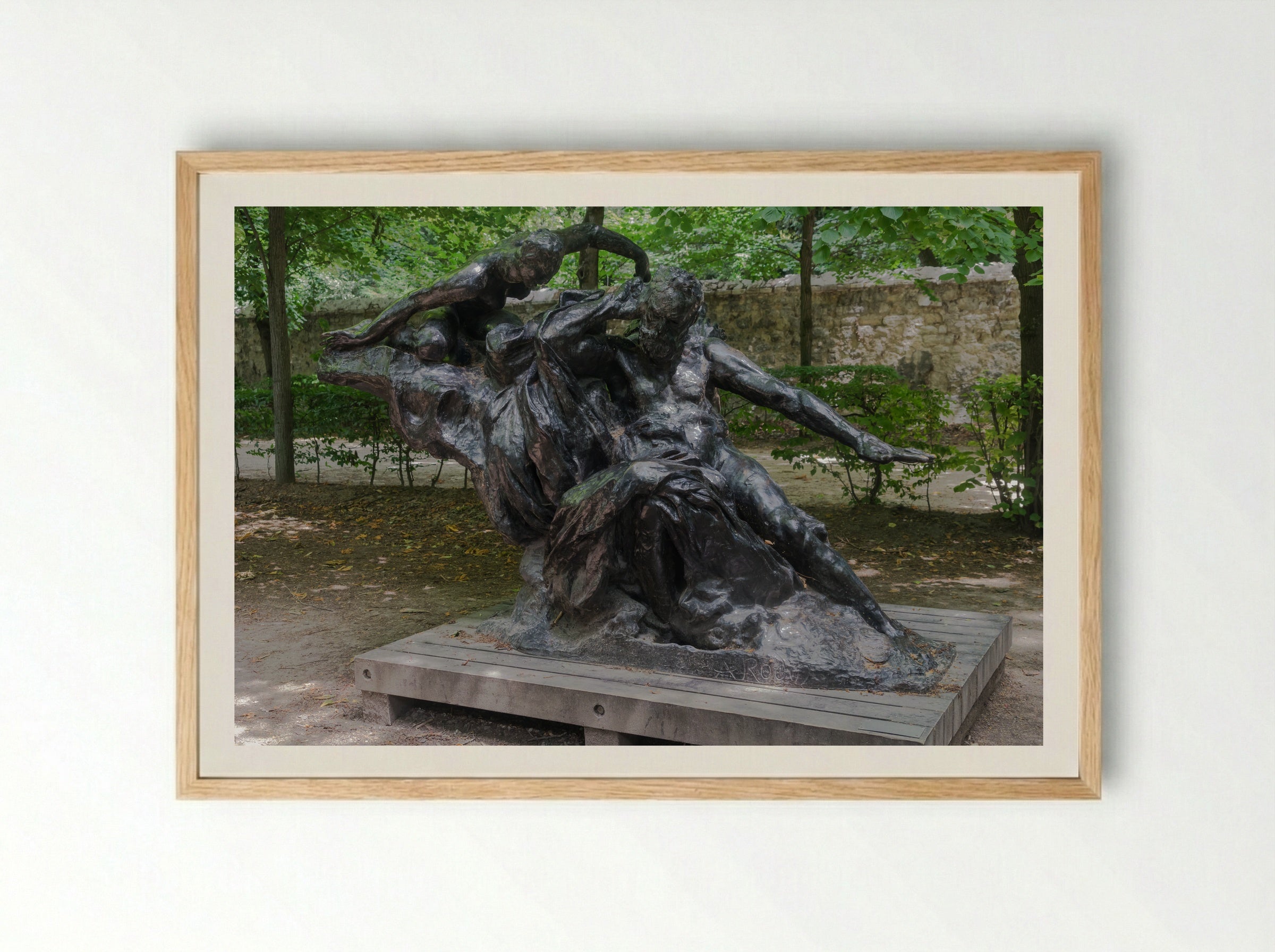 Victor Hugo and the Muses - Auguste Rodin - Framed Print Wood