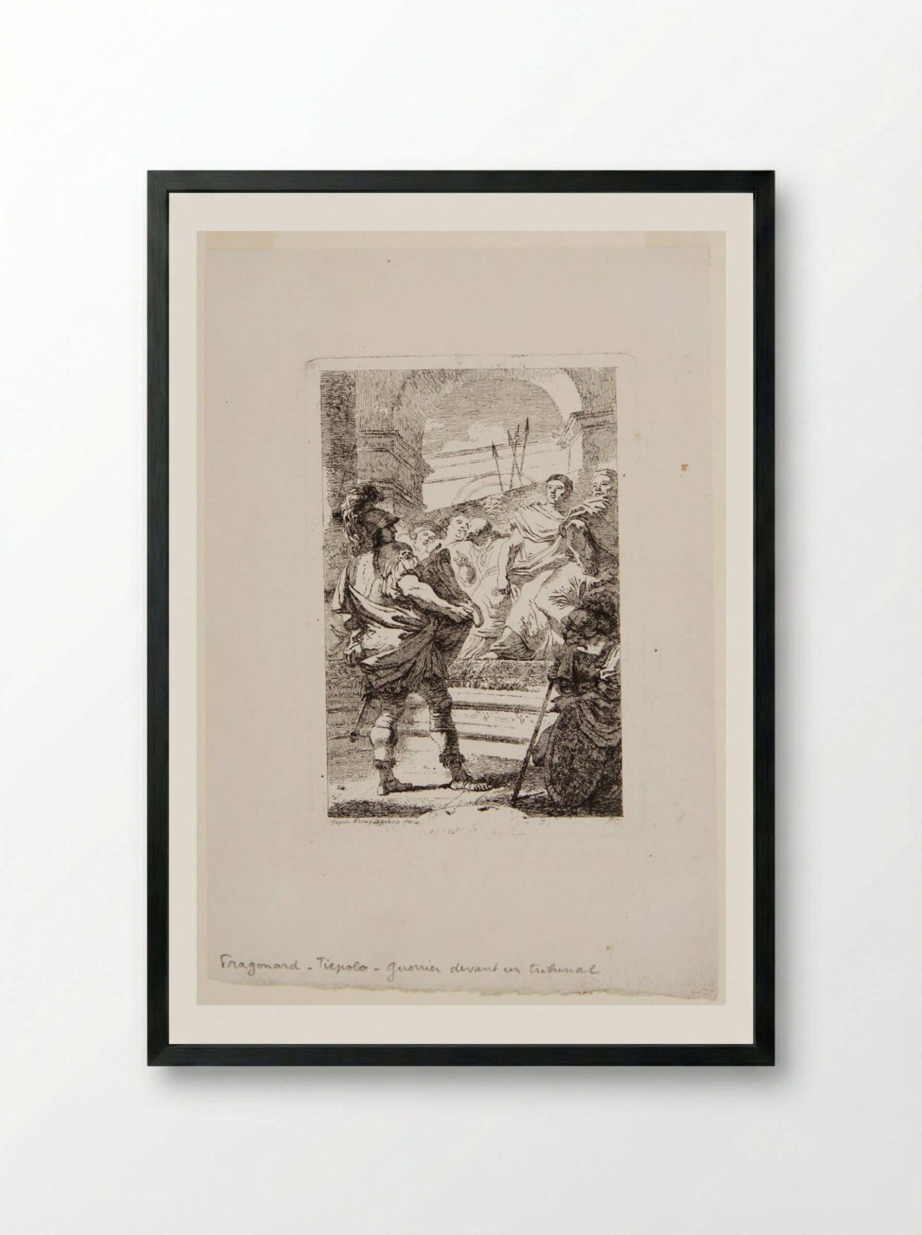 Warrior Before a Tribunal - Jean-Honoré Fragonard - Framed Print Black