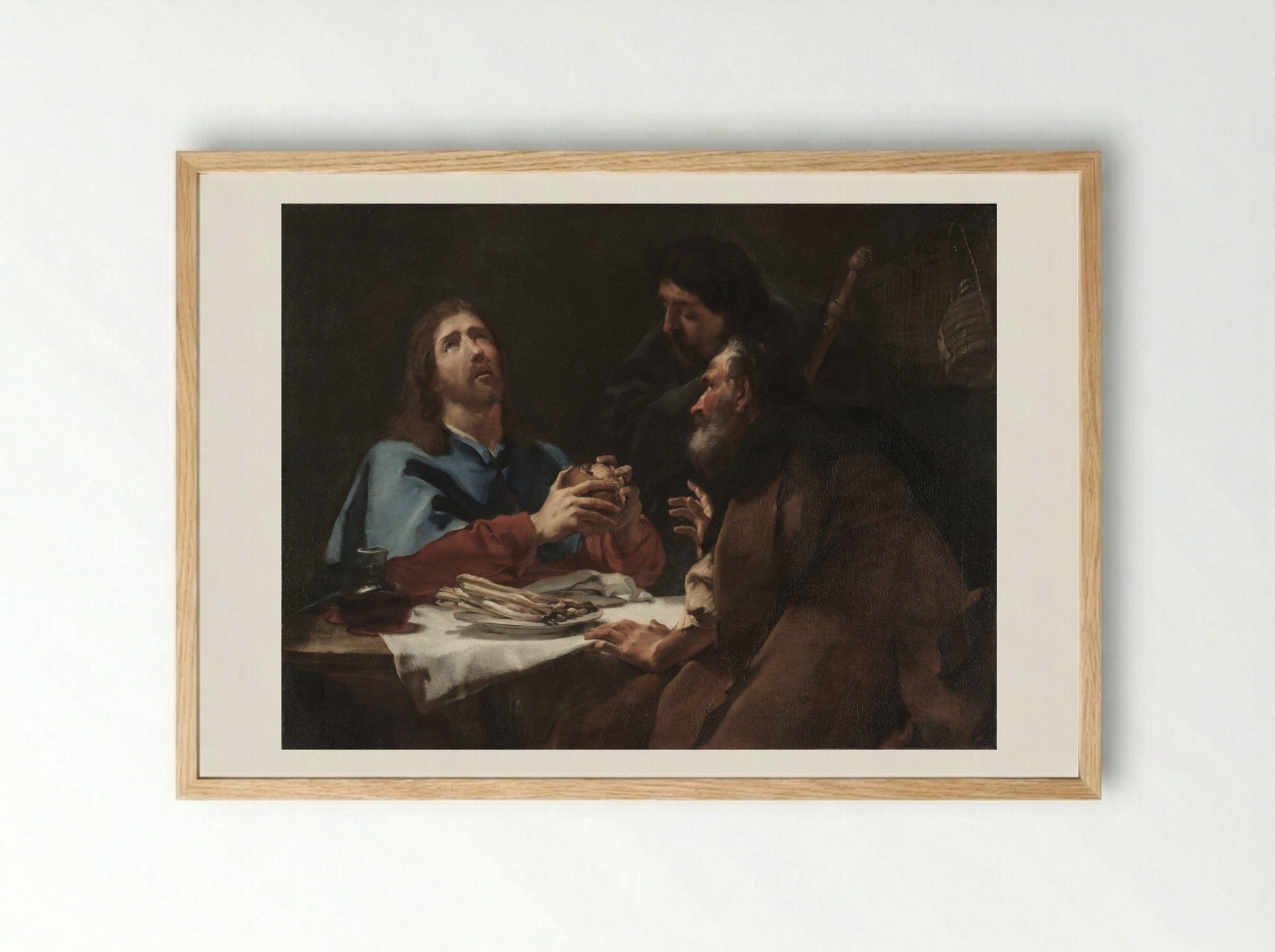 The Supper at Emmaus - Giovanni Battista Piazzetta - Framed Print Wood
