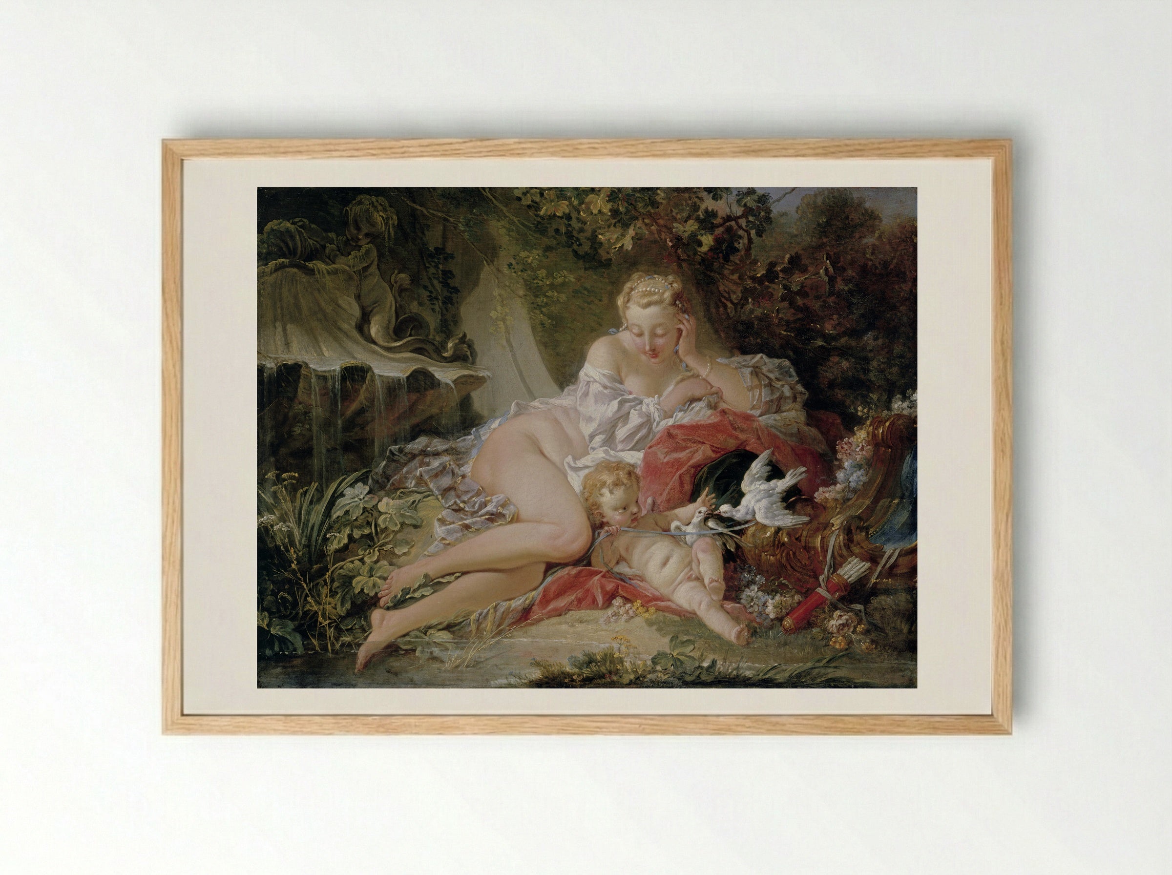 Venus and Cupid - François Boucher - Framed Print Wood