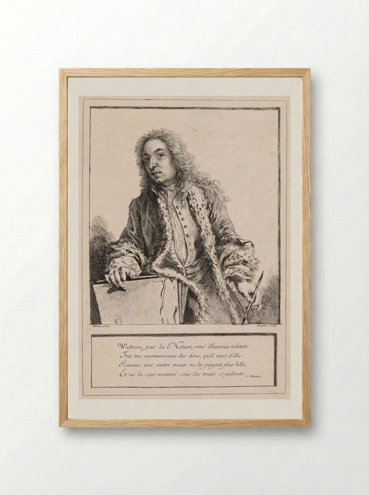 Antoine Watteau - François Boucher - Framed Print Wood