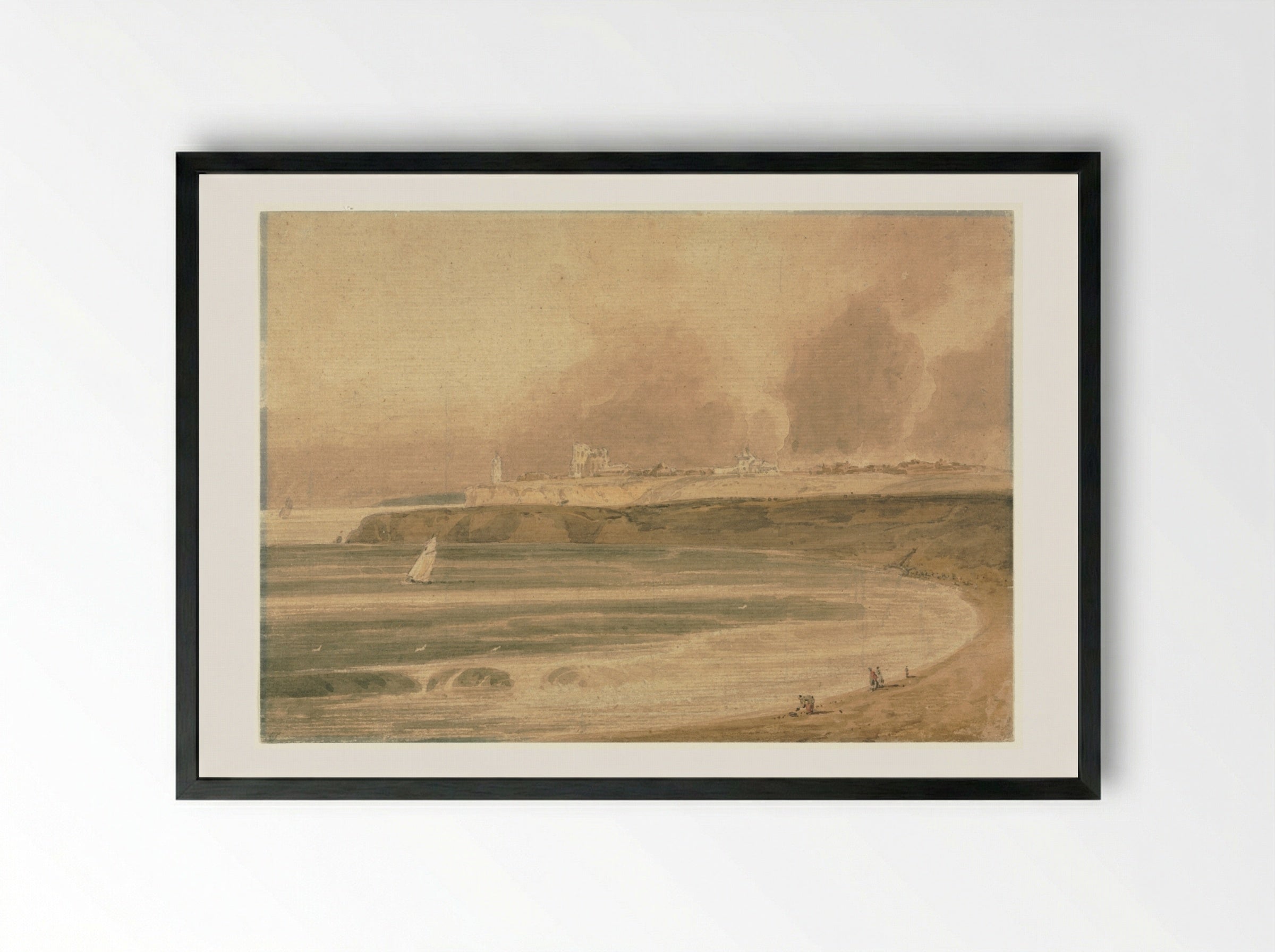 Tynemouth, Northumberland - Thomas Girtin - Framed Print Black