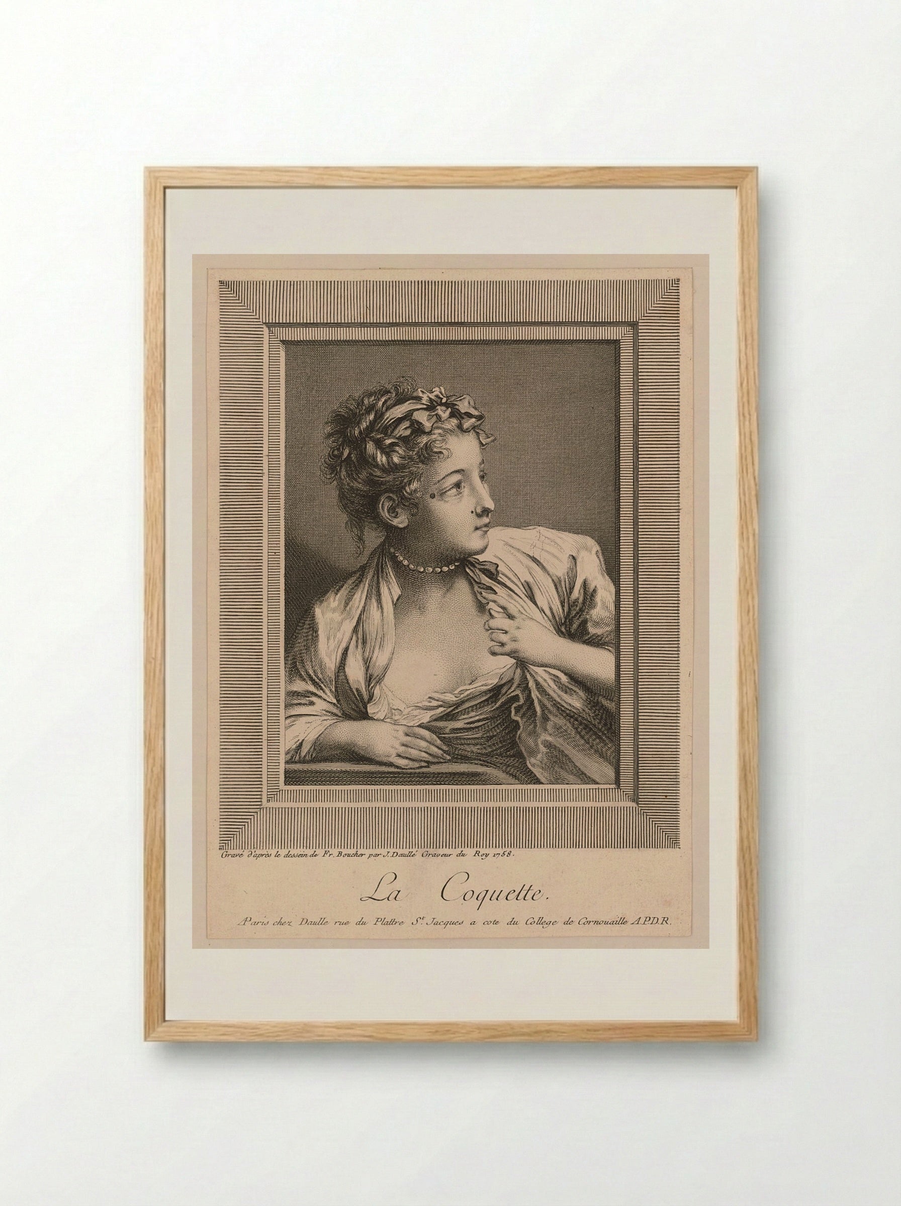 The Coquette - François Boucher - Framed Print Wood