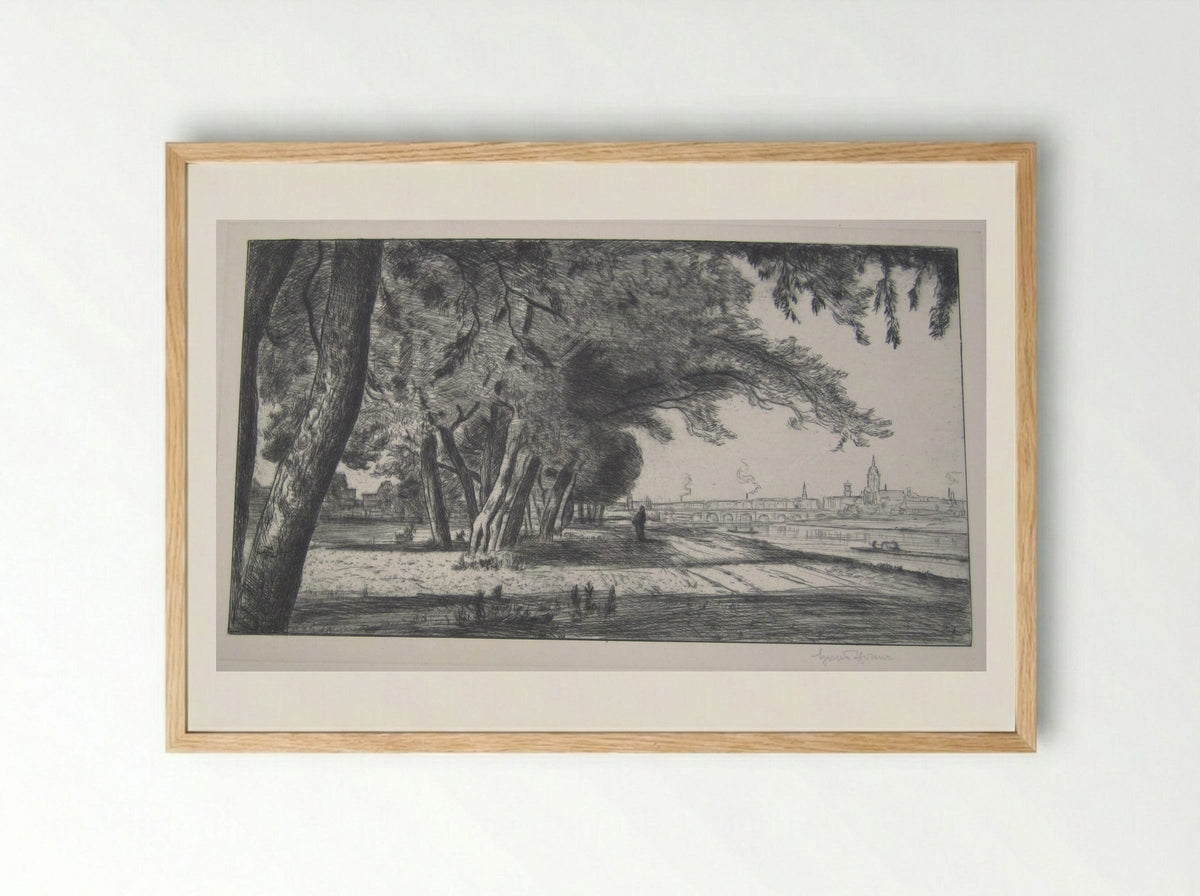 View of Frankfurt - Hans Thoma - Framed Print Wood