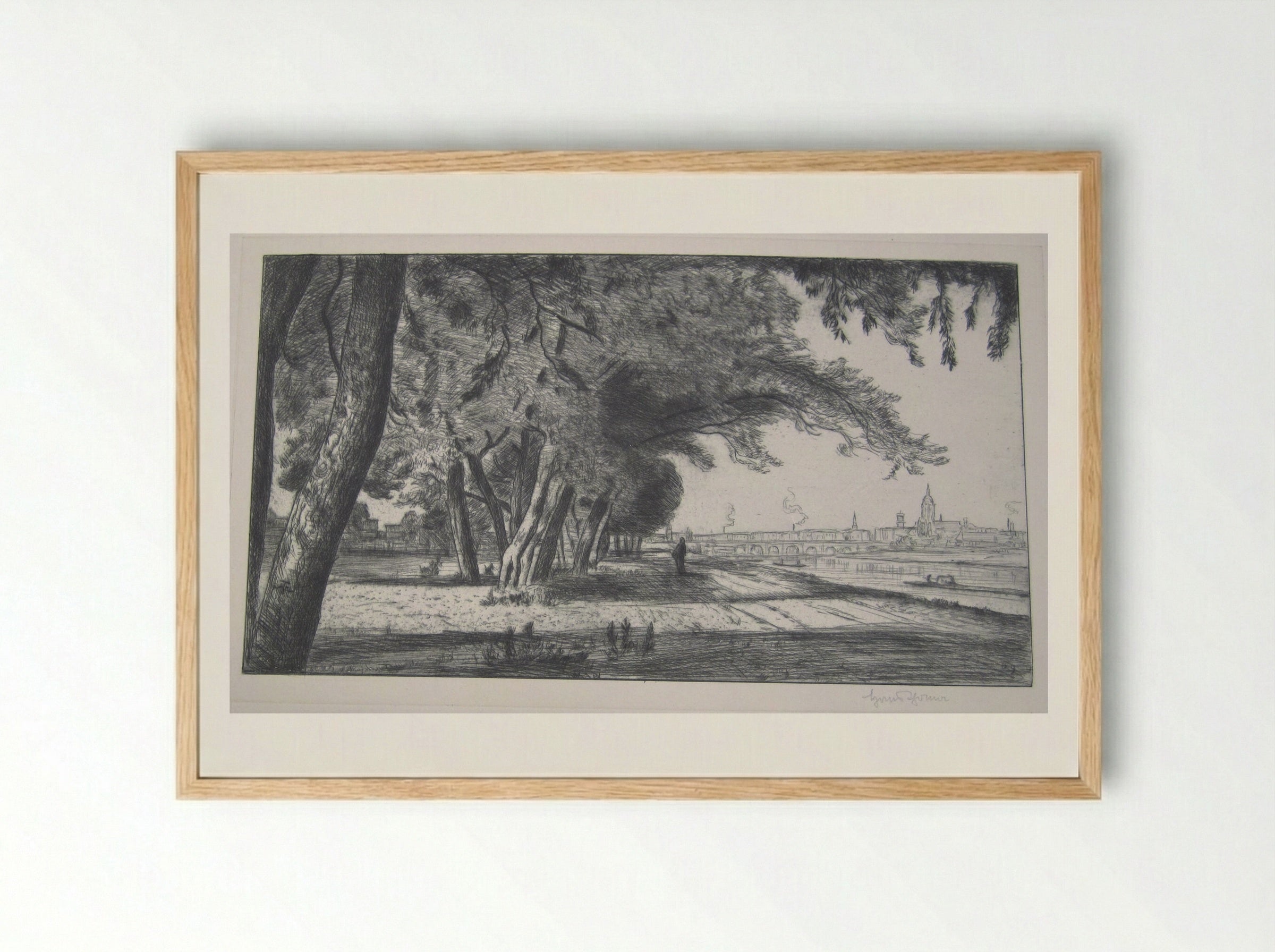 View of Frankfurt - Hans Thoma - Framed Print Wood