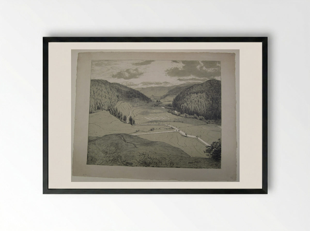 View of St. Blaise - Hans Thoma - Framed Print Black
