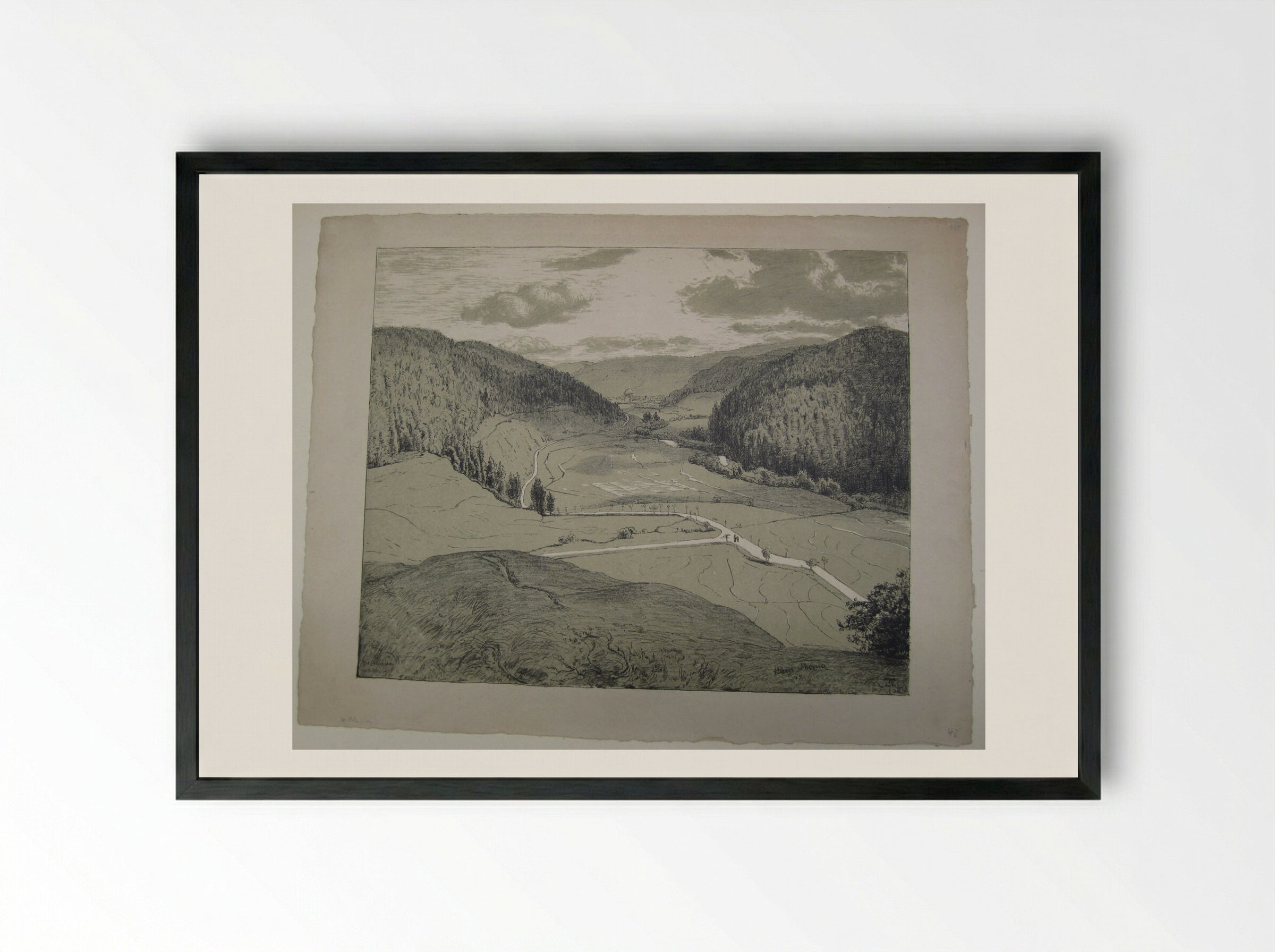 View of St. Blaise - Hans Thoma - Framed Print Black