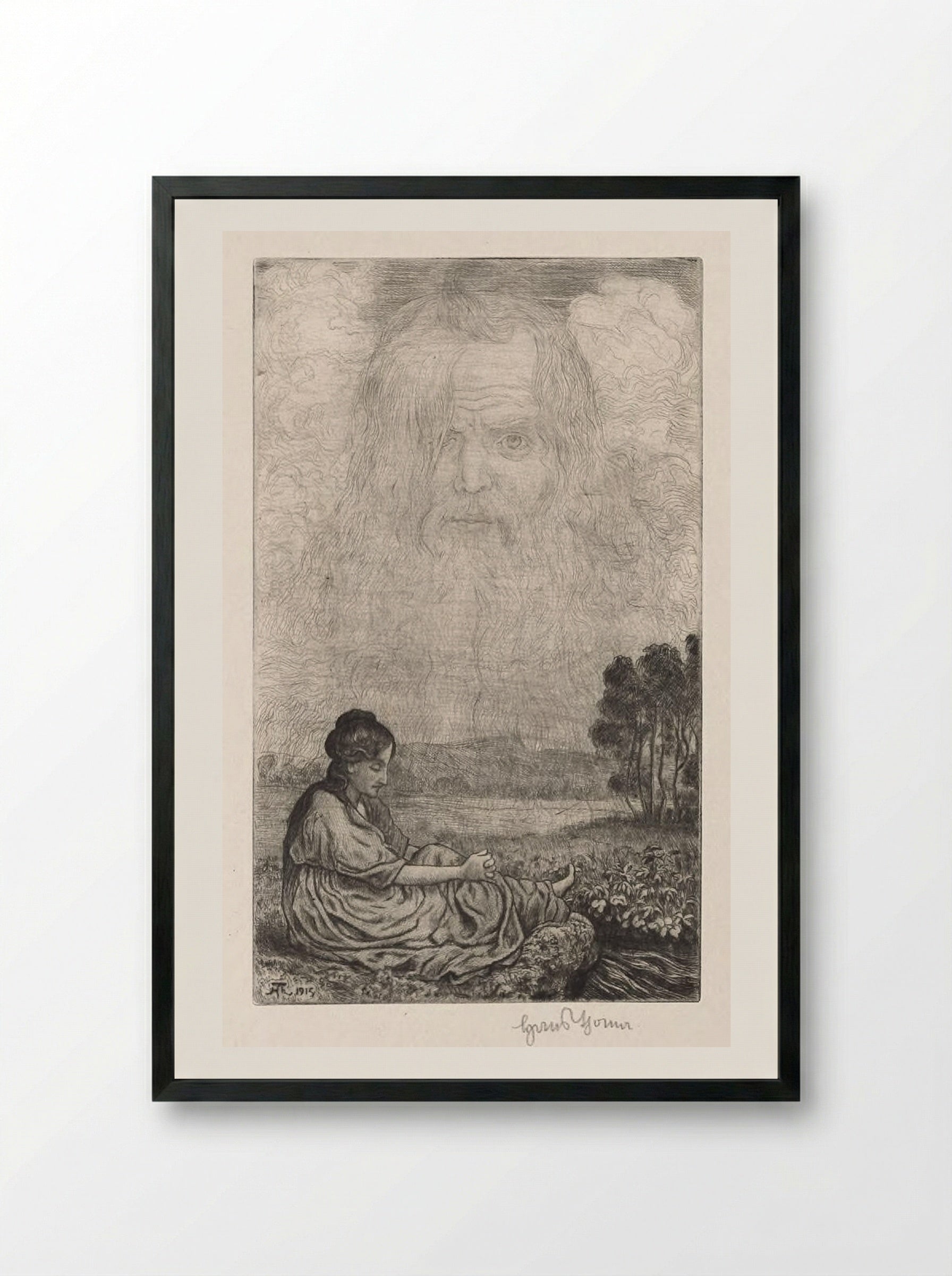 Miracle of the Clouds - Hans Thoma - Framed Print Black