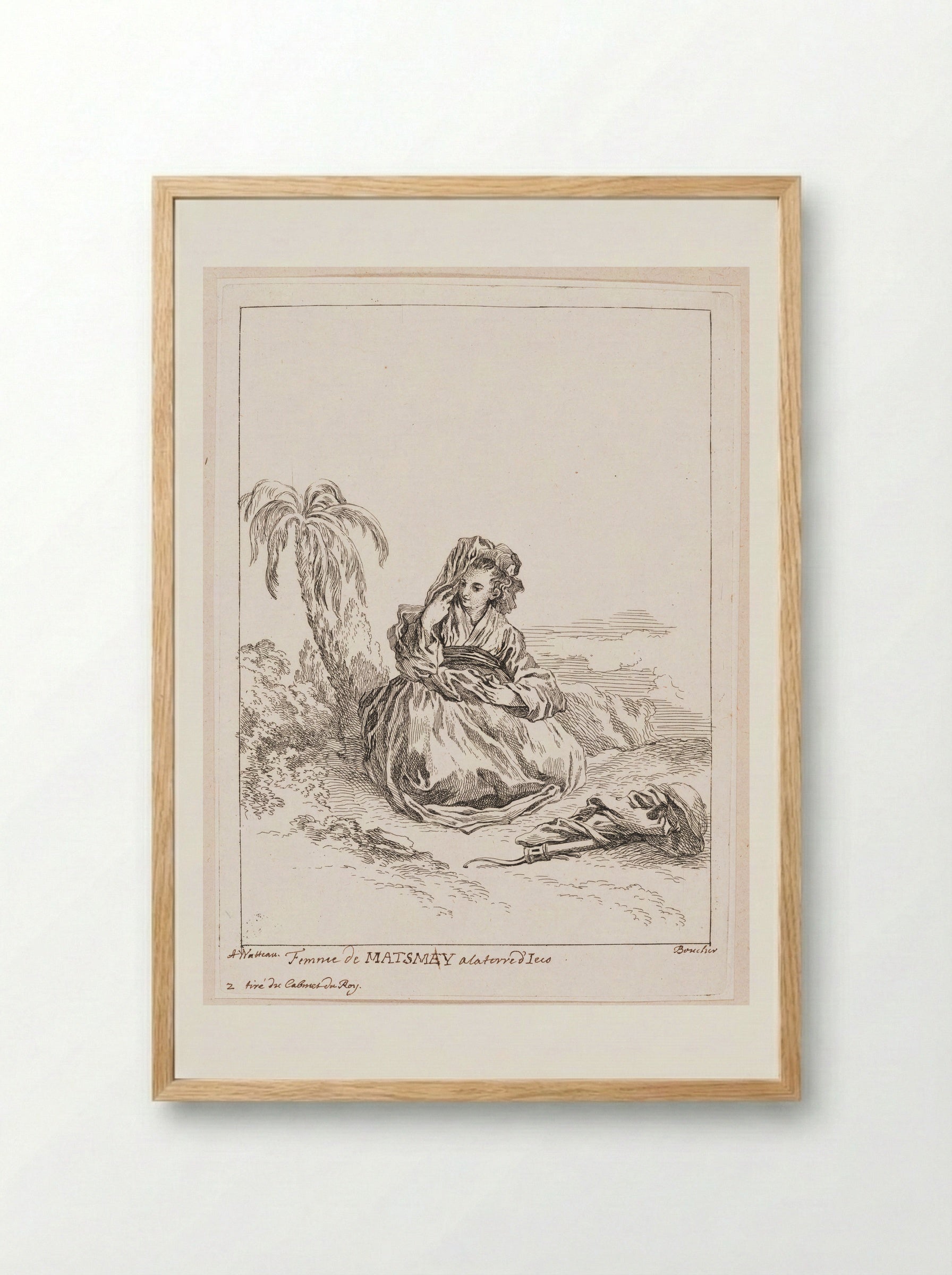 Woman from Matsmey in the Land of D'ieço - François Boucher - Framed Print Wood