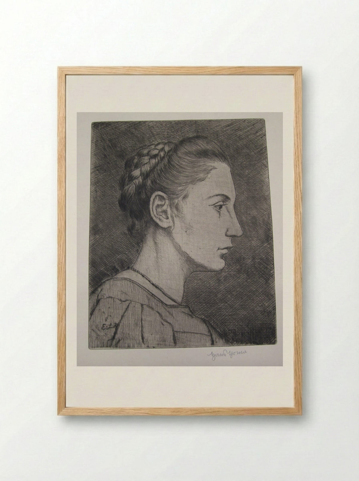 Head of a Girl I (Elisabeth La Roche) - Hans Thoma - Framed Print Wood
