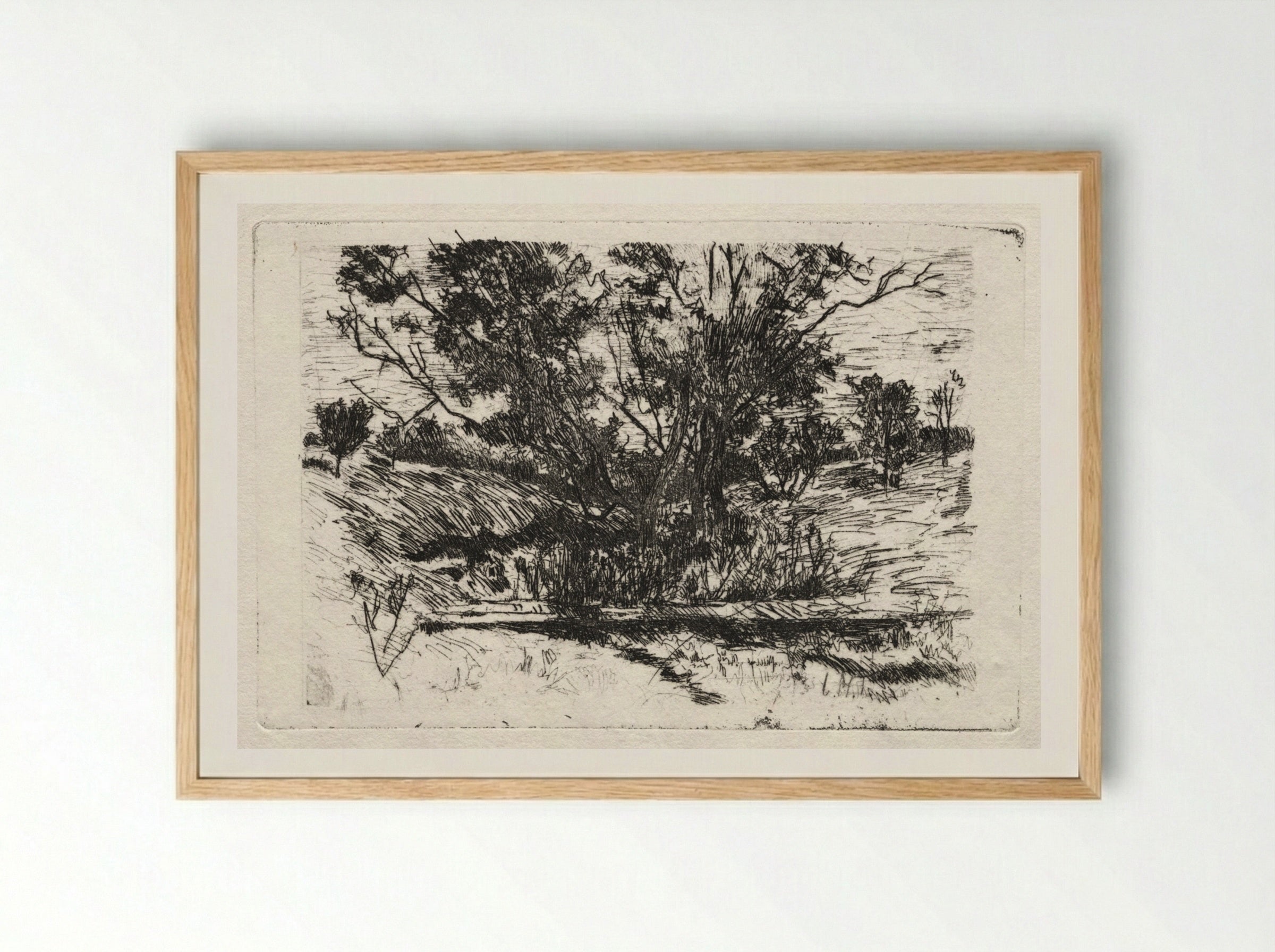 Landscape near Cincinnati - John Henry Twachtman - Framed Print Wood