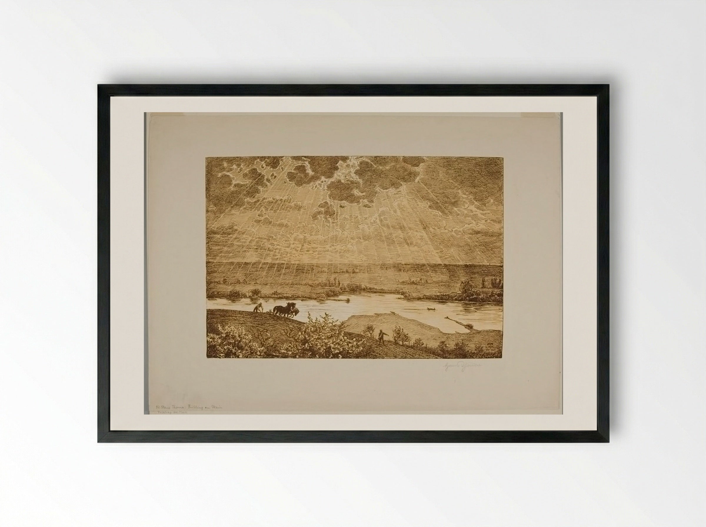 Springtime in the Region of the Main - Hans Thoma - Framed Print Black
