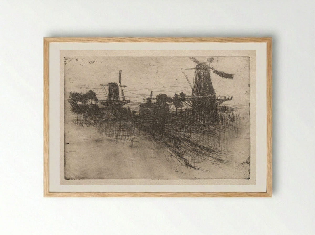 Evening, Dordrecht - John Henry Twachtman - Framed Print Wood
