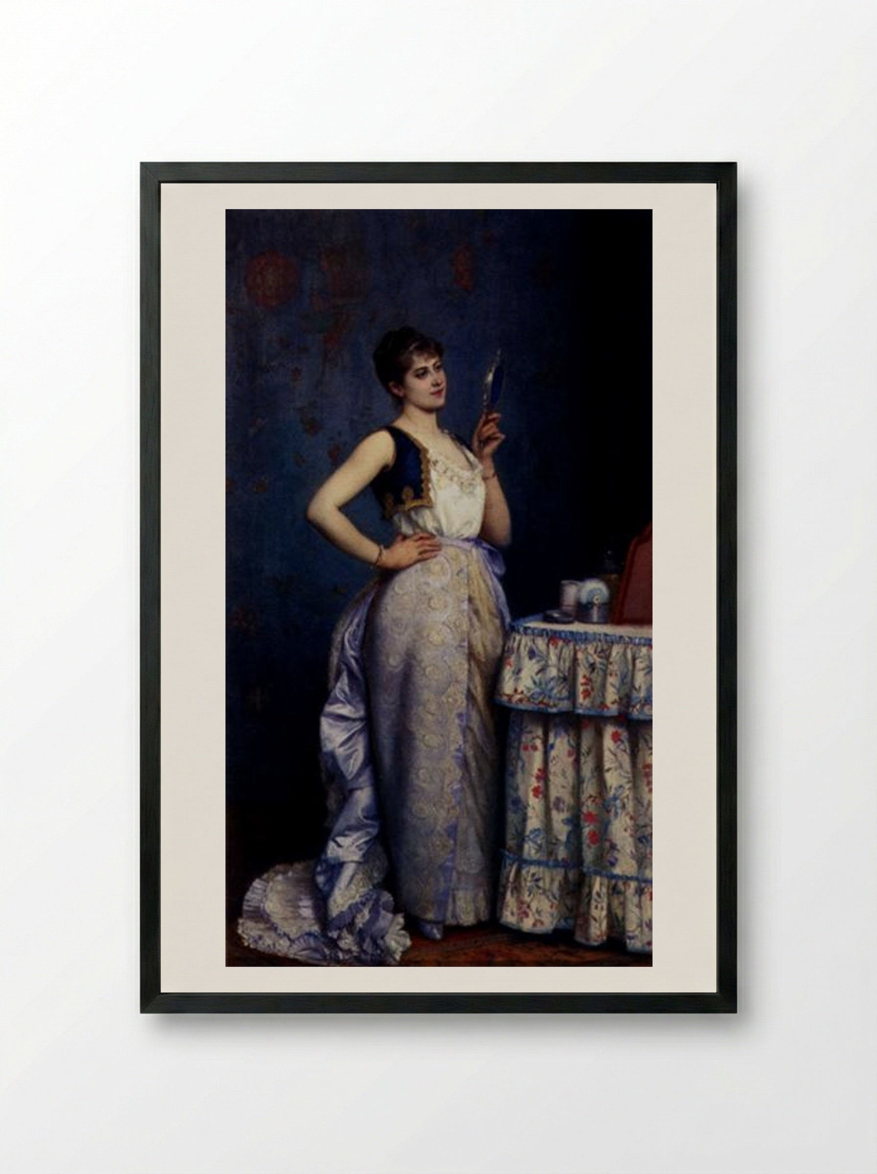 Preparing For The Ball - Auguste Toulmouche - Framed Print Black