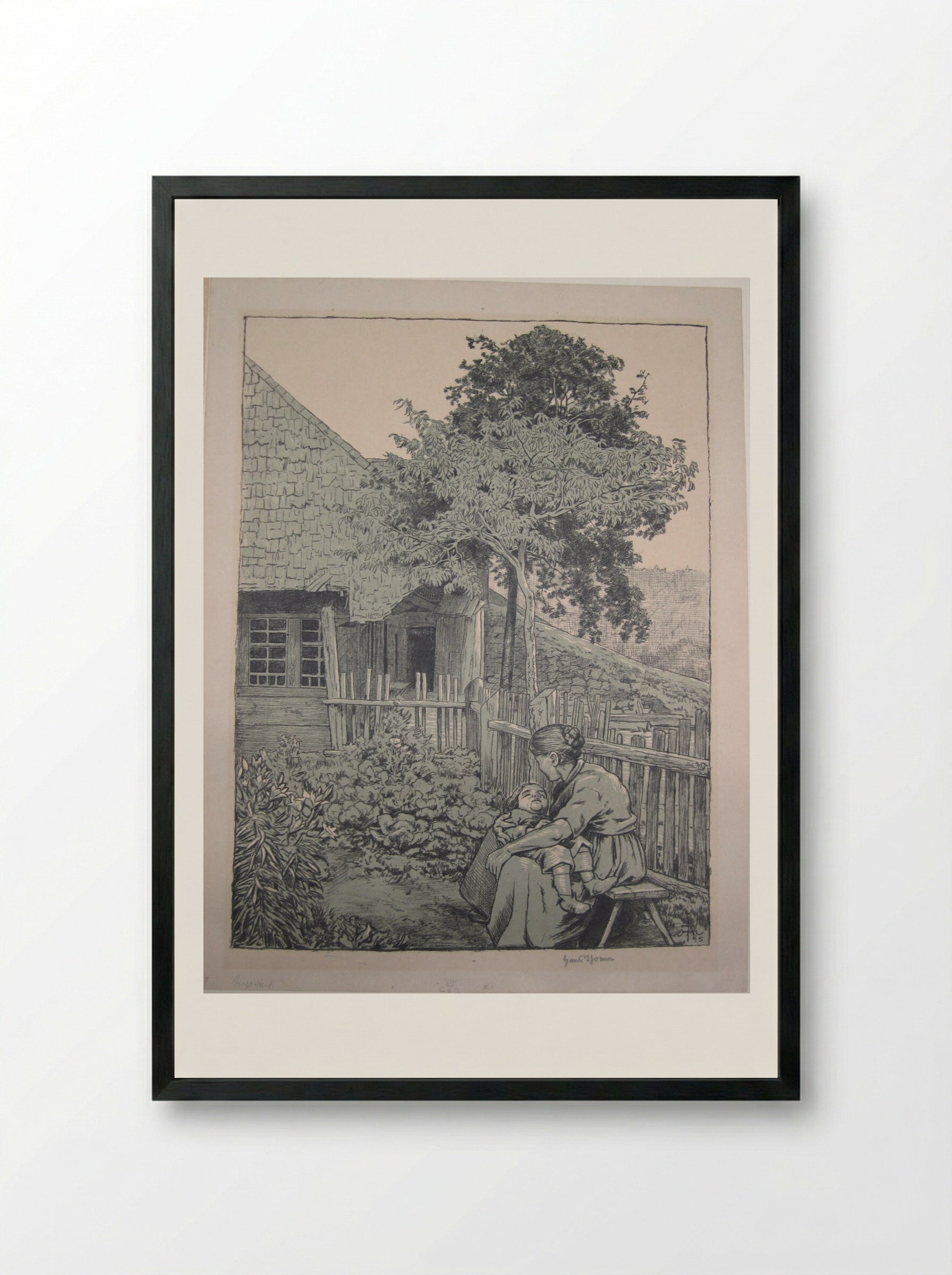 Little Black Forest Garden - Hans Thoma - Framed Print Black