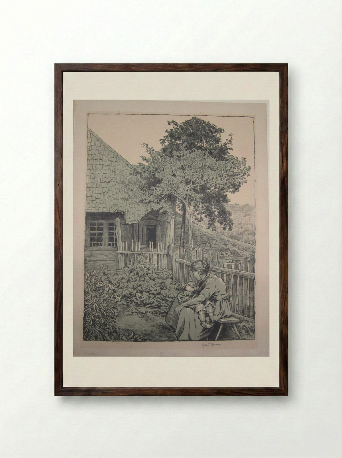 Little Black Forest Garden - Hans Thoma - Framed Print Dark Wood