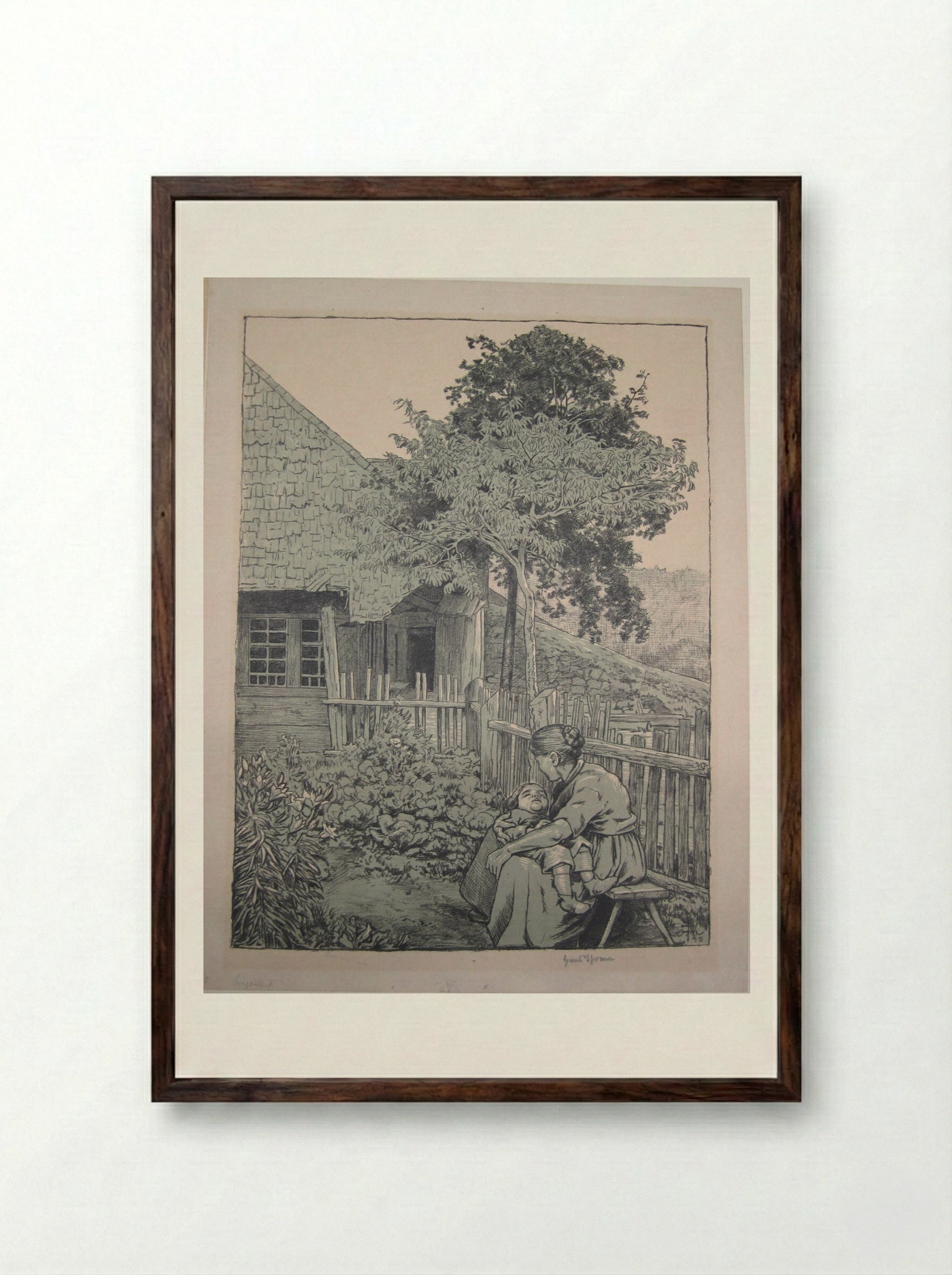 Little Black Forest Garden - Hans Thoma - Framed Print Dark Wood