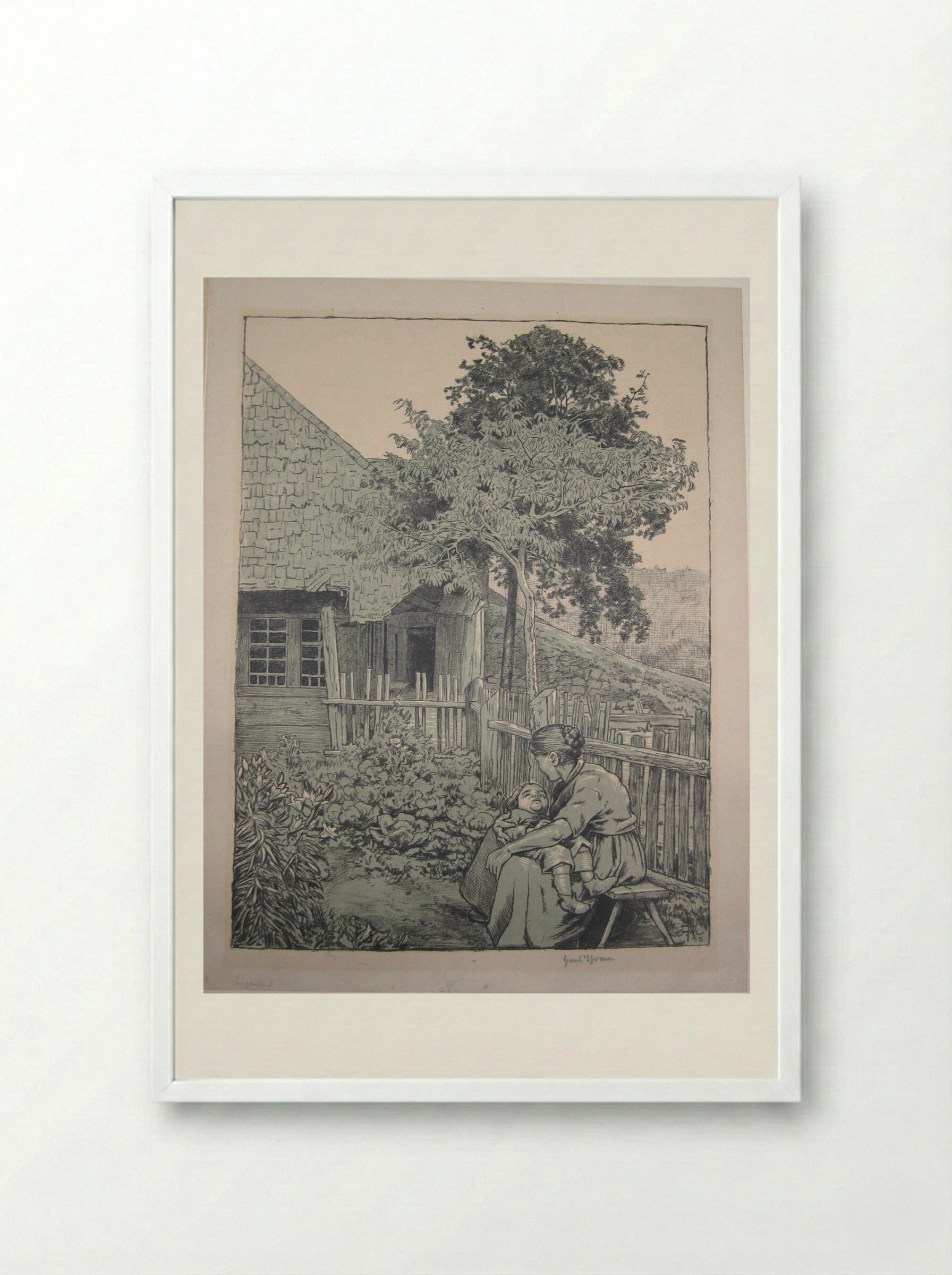 Little Black Forest Garden - Hans Thoma - Framed Print White
