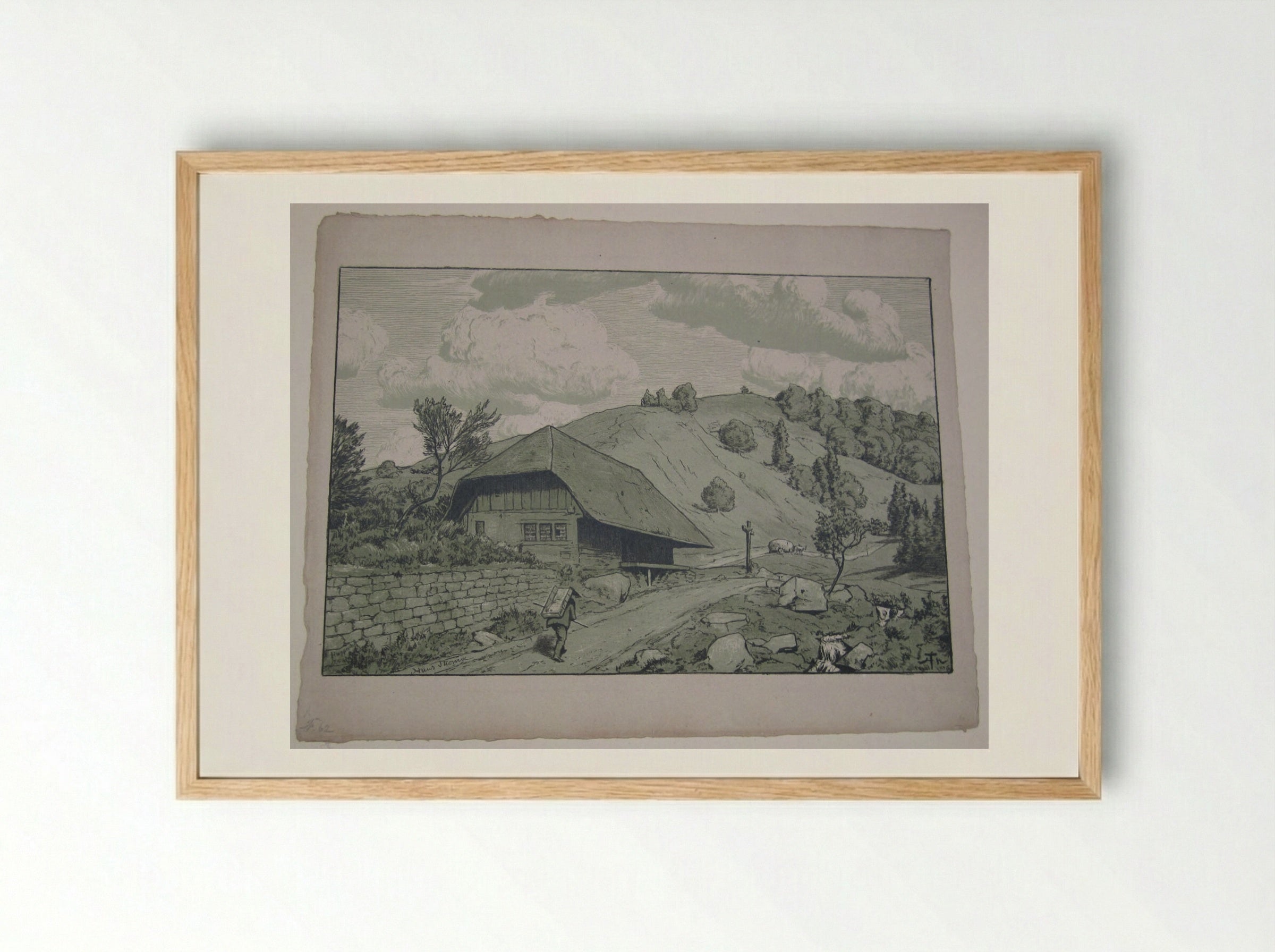 Black Forest House near Happach - Hans Thoma - Framed Print Wood