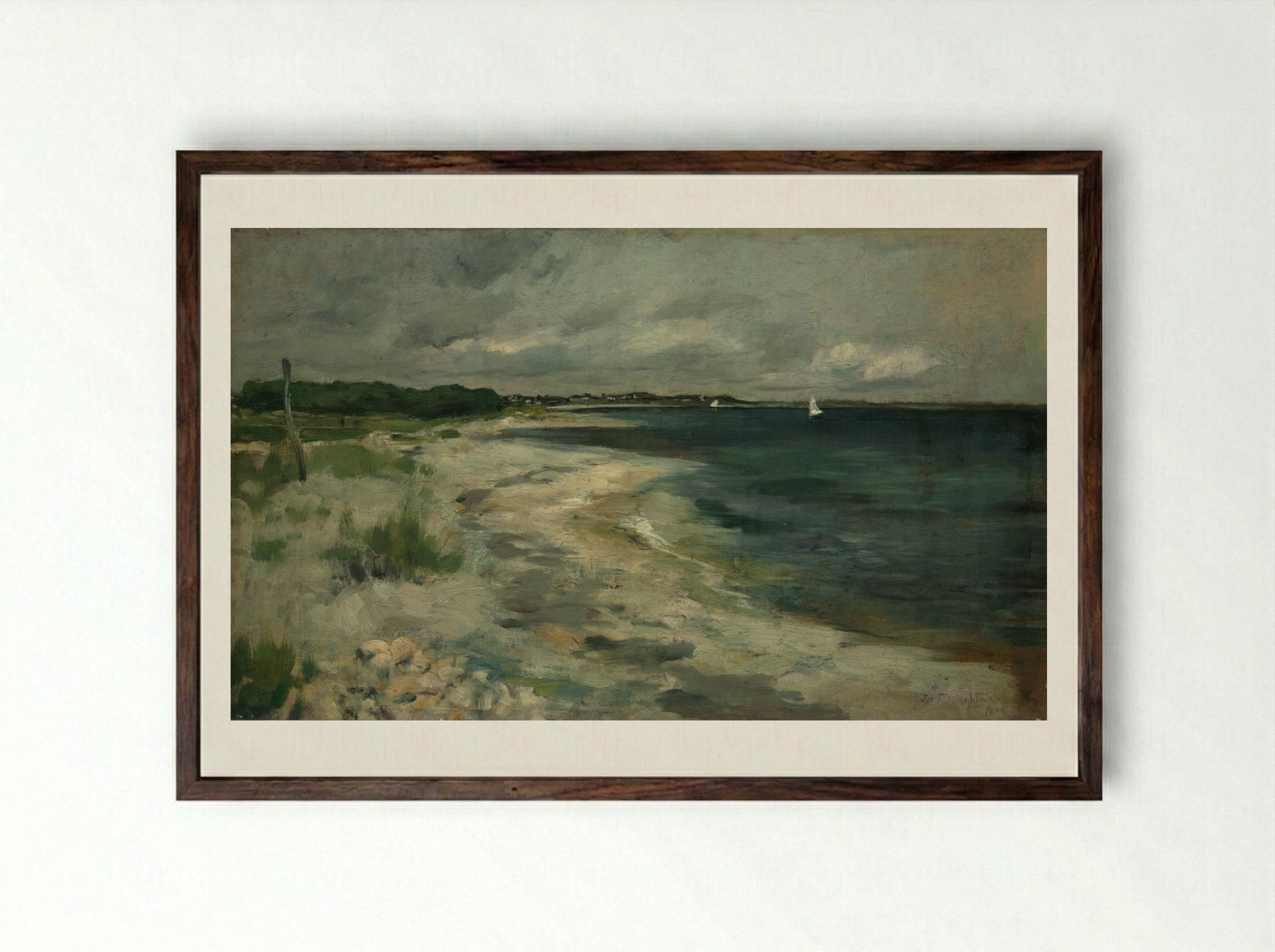 Storm Clouds - John Henry Twachtman - Framed Print Dark Wood