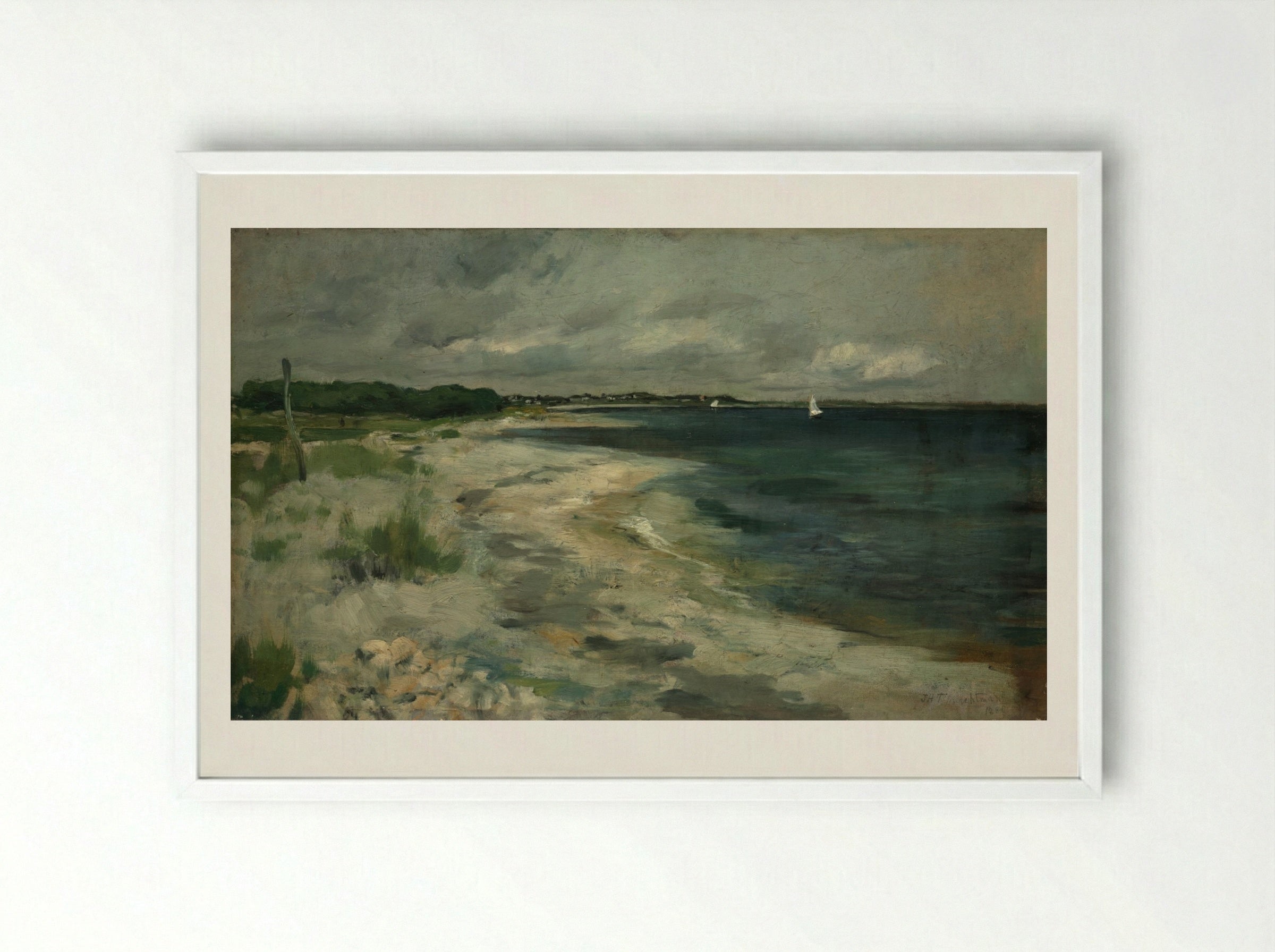 Storm Clouds - John Henry Twachtman - Framed Print White