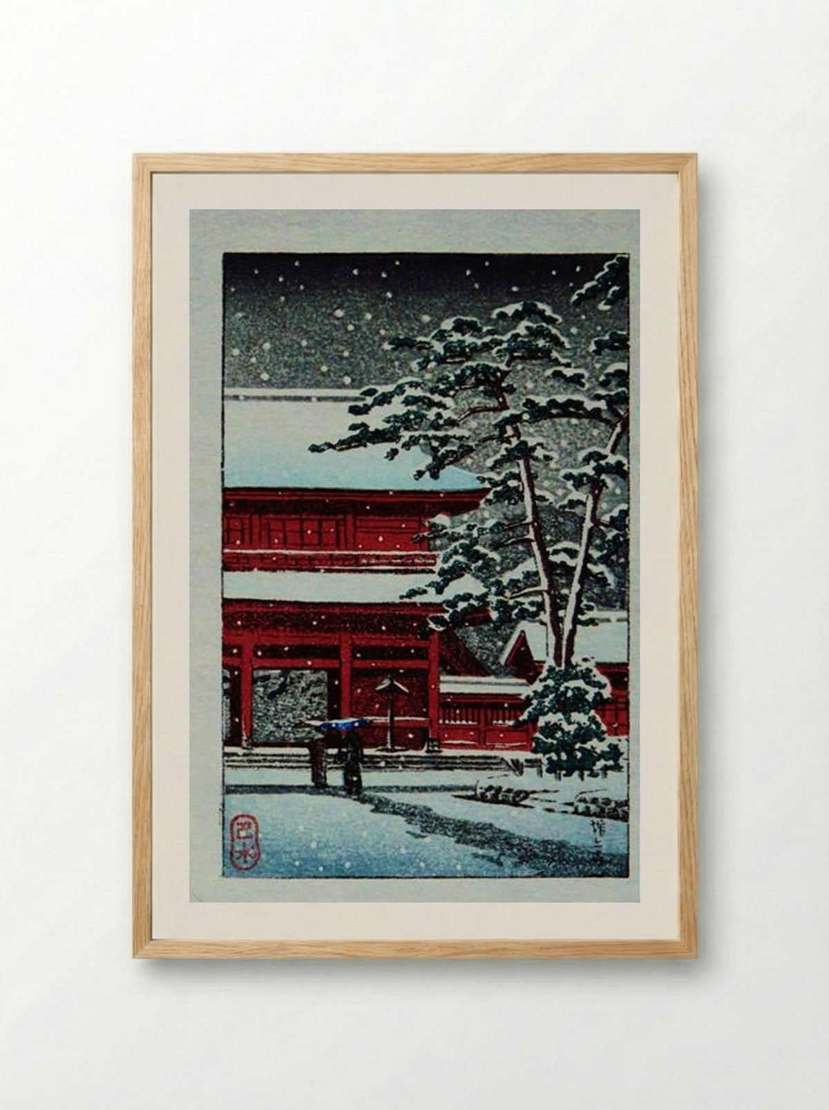 Snow at Zoji Temple - Hasui Kawase - Framed Print Wood