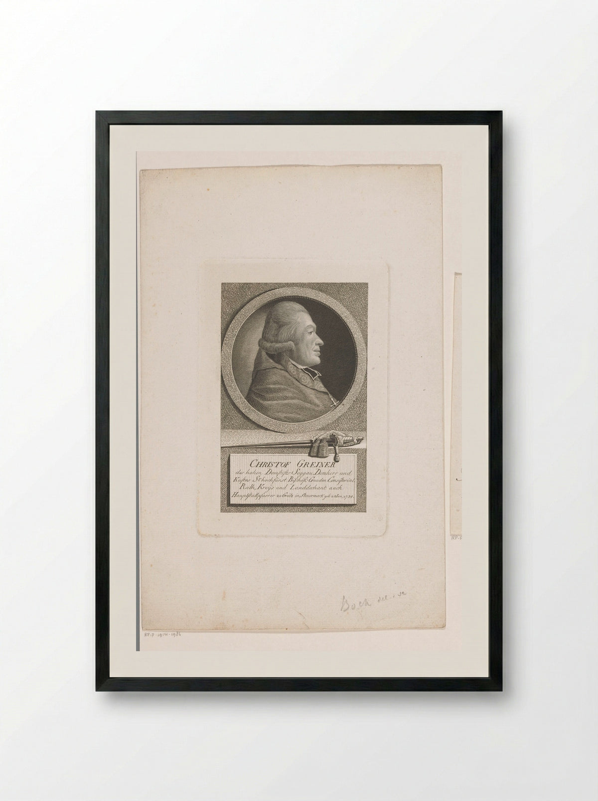Portret van Christoph Greiner - Christoph Wilhelm Bock - Framed Print Black