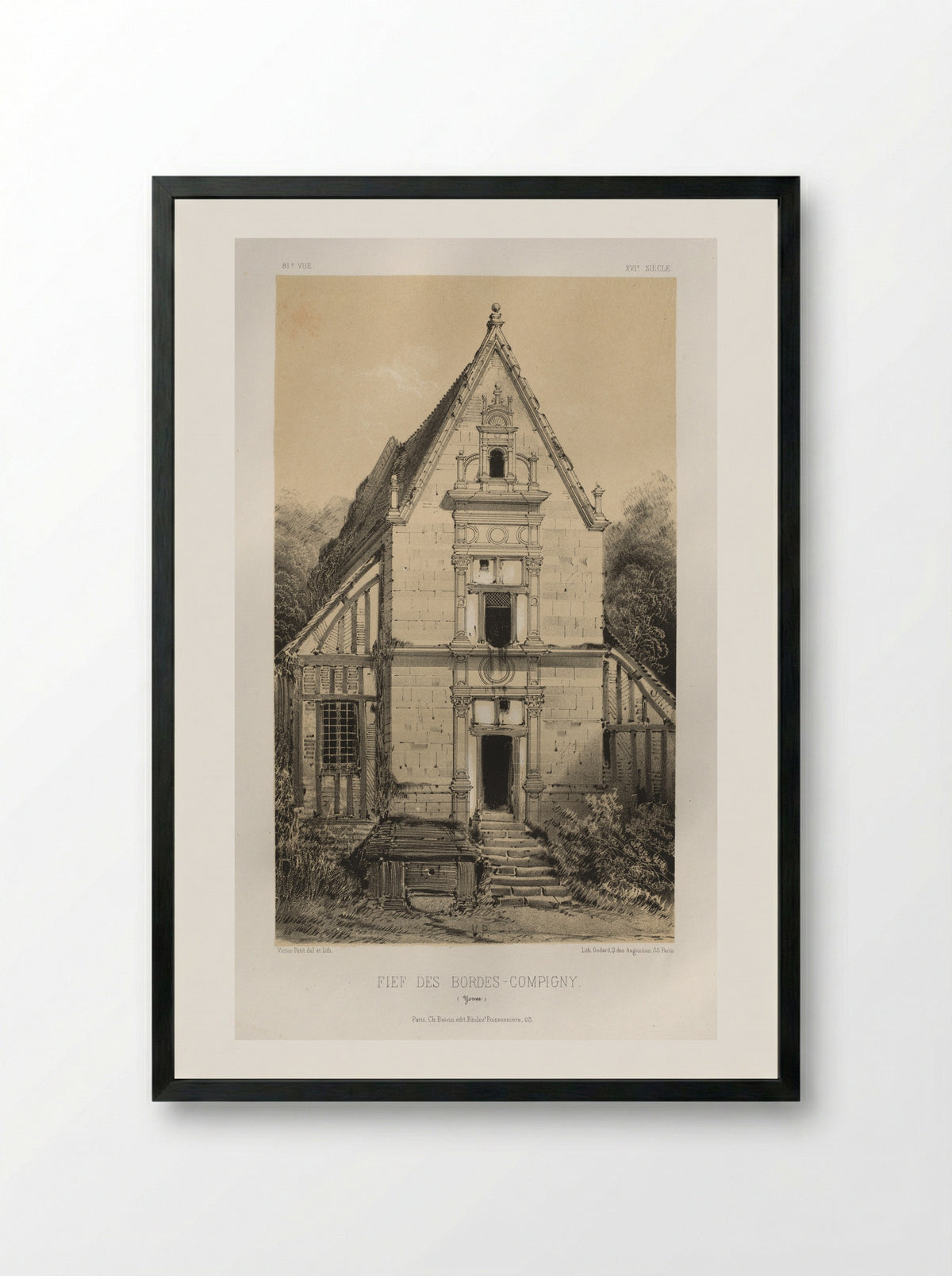 Fief Des Bordes-Compigny - Victor Petit - Framed Print Black