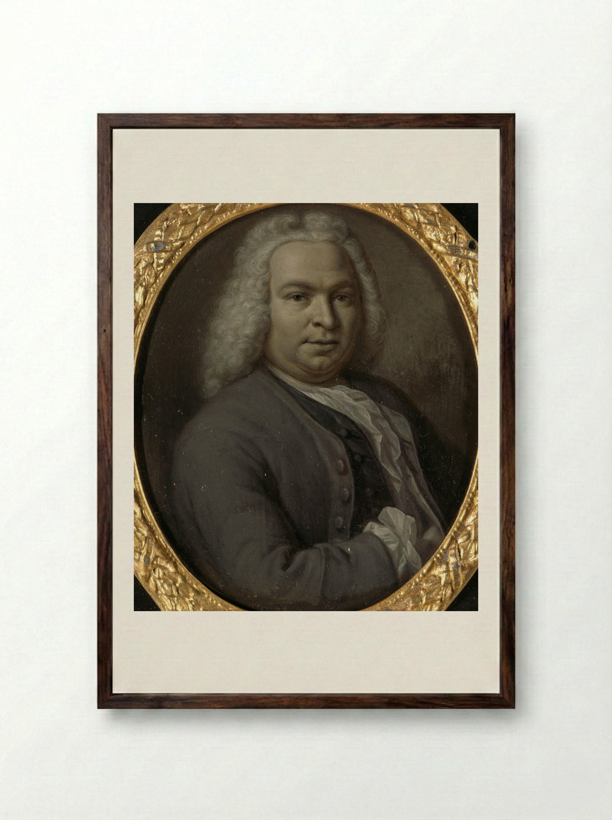 Portrait of Theodoor van Snakenburg - Hieronymus van der Mij - Framed Print Dark Wood