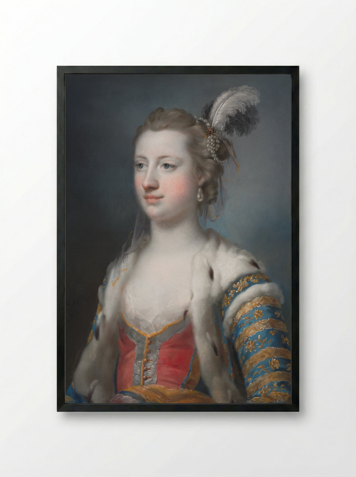 The Right Honorable Lady Mary Radcliffe - Francis Cotes - Framed Print Black