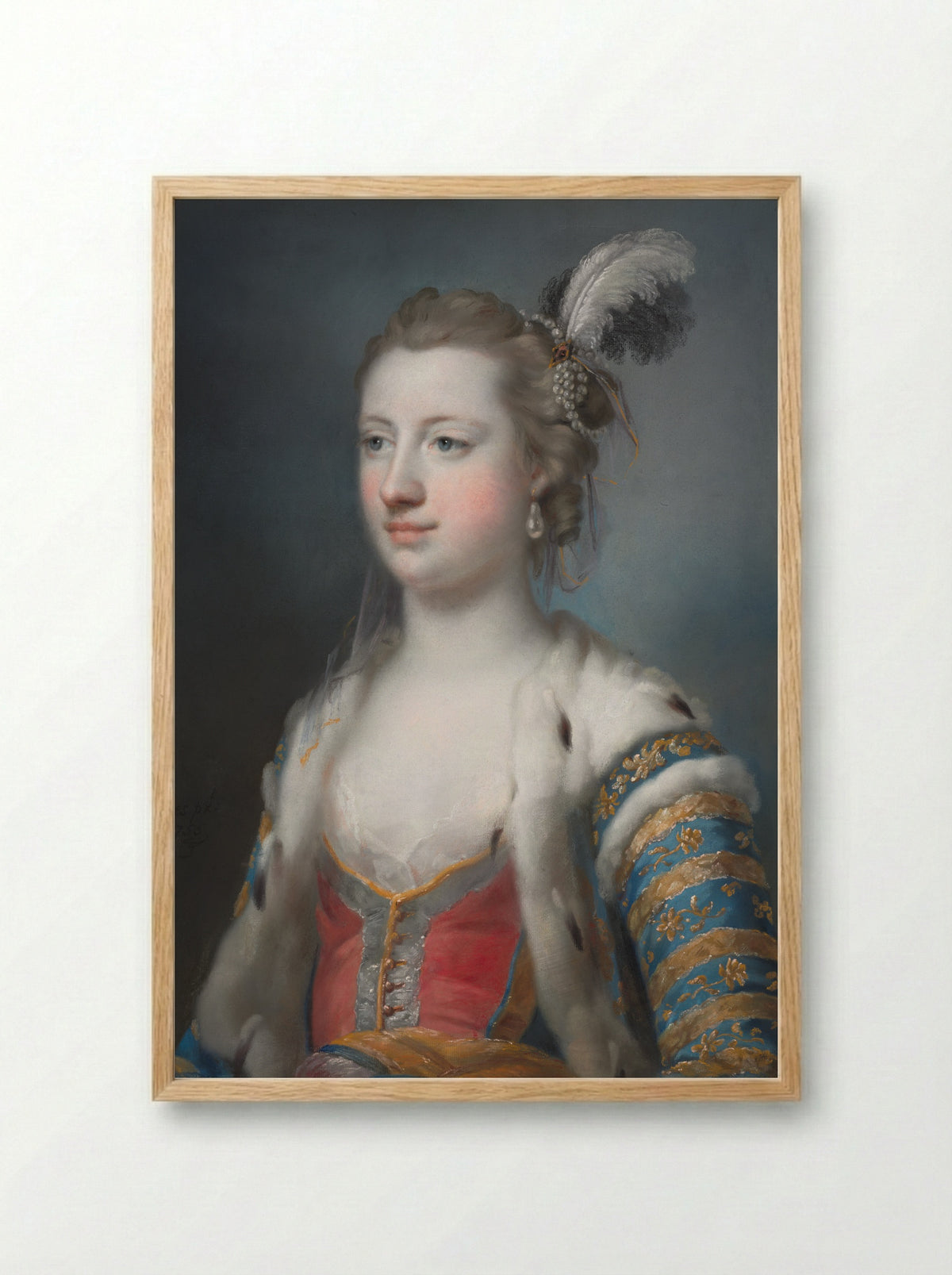 The Right Honorable Lady Mary Radcliffe - Francis Cotes - Framed Print Wood