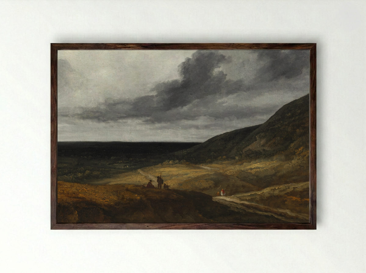 Landscape Near Paris - Georges Michel - Framed Print Dark Wood
